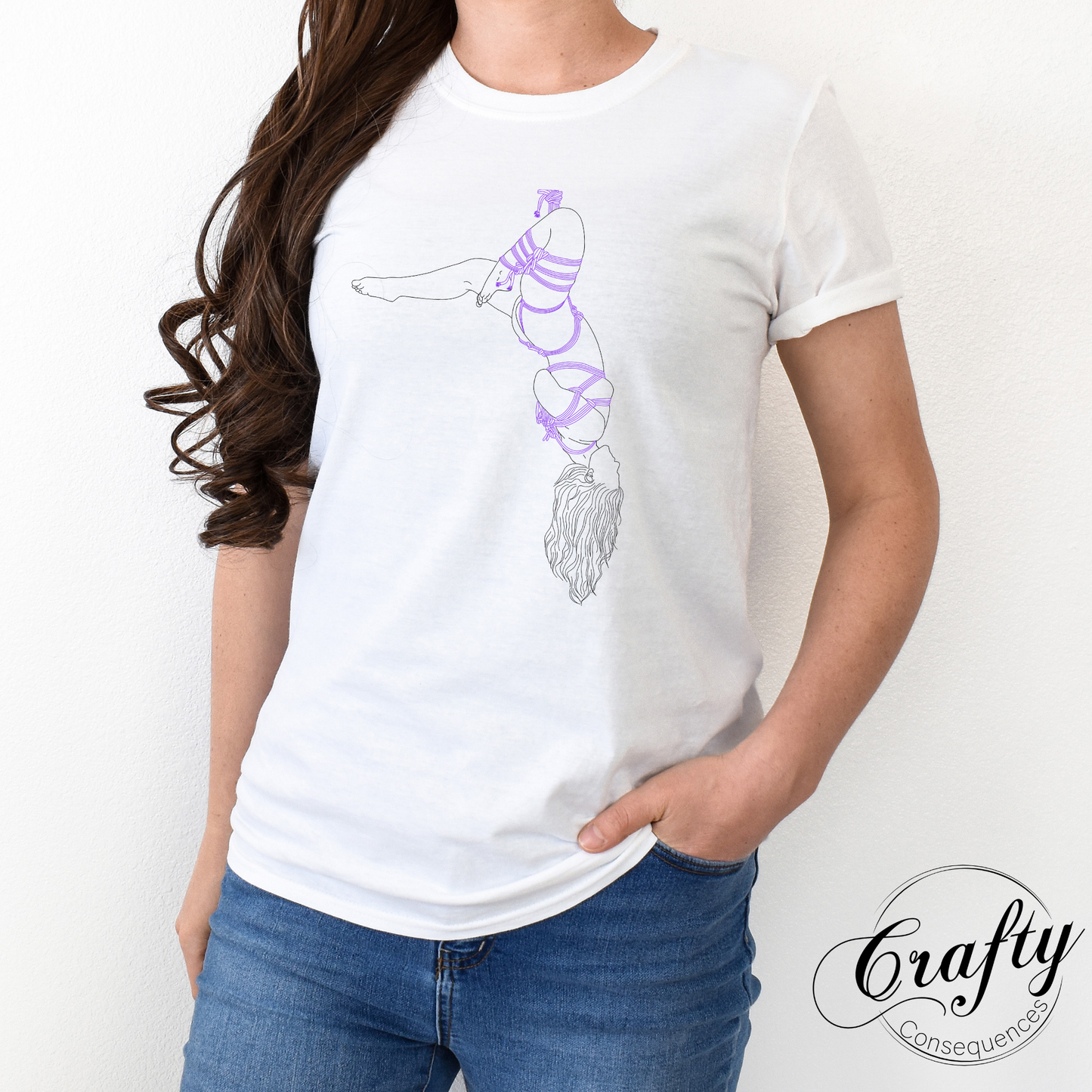 Futomomo Shibari Drawing – Premium Unisex Crewneck T-Shirt