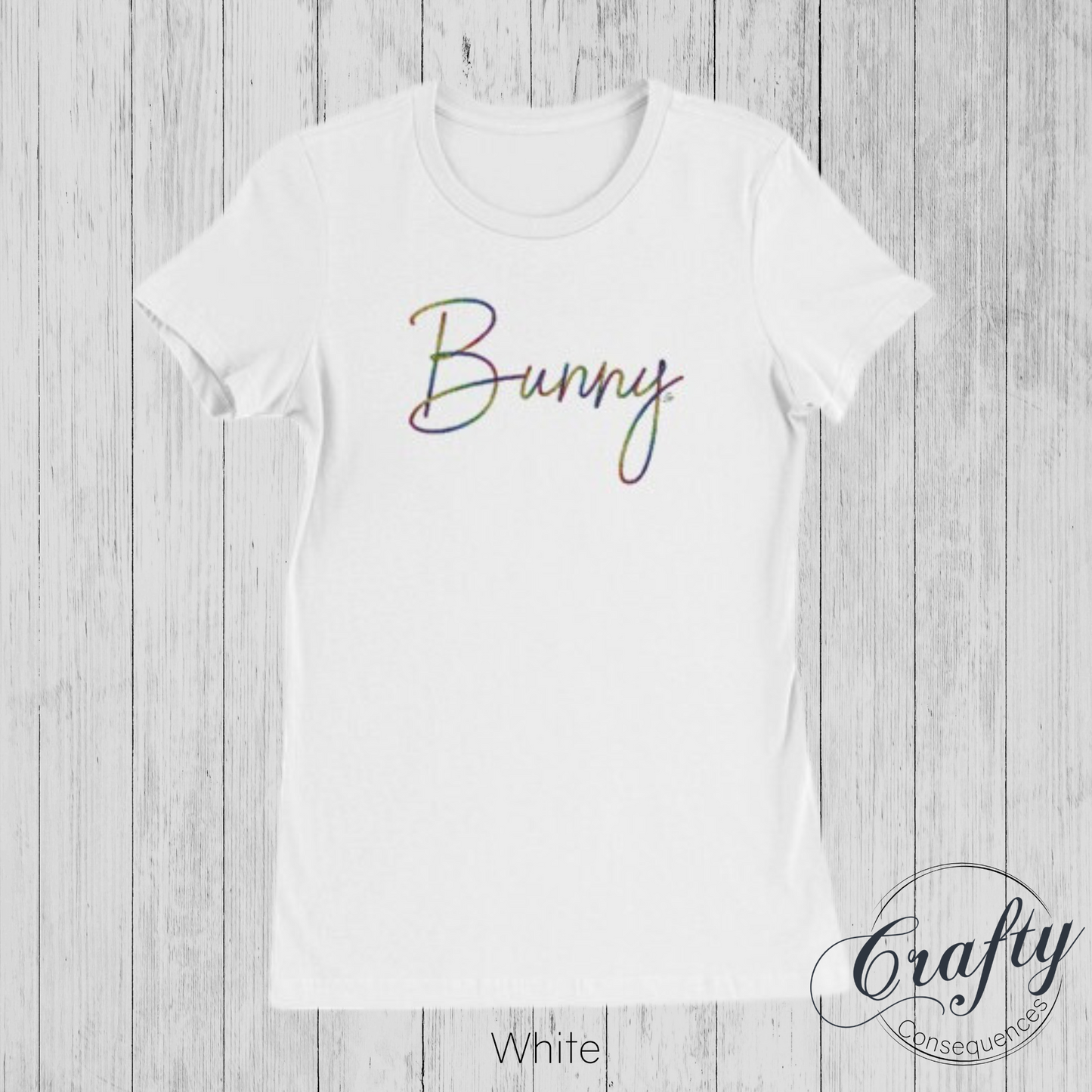 Rainbow Bunny Rope β Premium Women's Crewneck T-Shirt