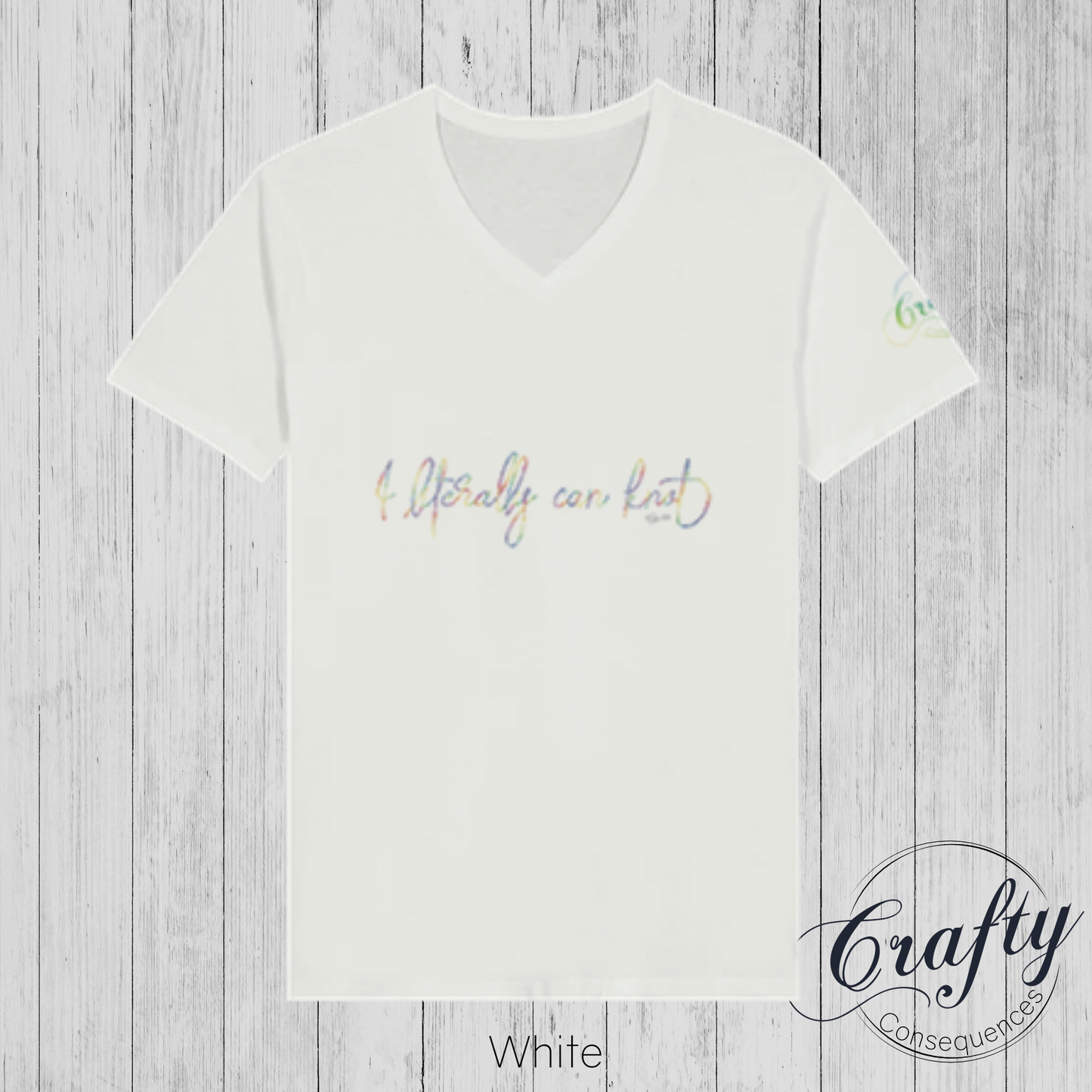 I Literally Can Knot – Rainbow Premium Unisex V-Neck T-Shirt