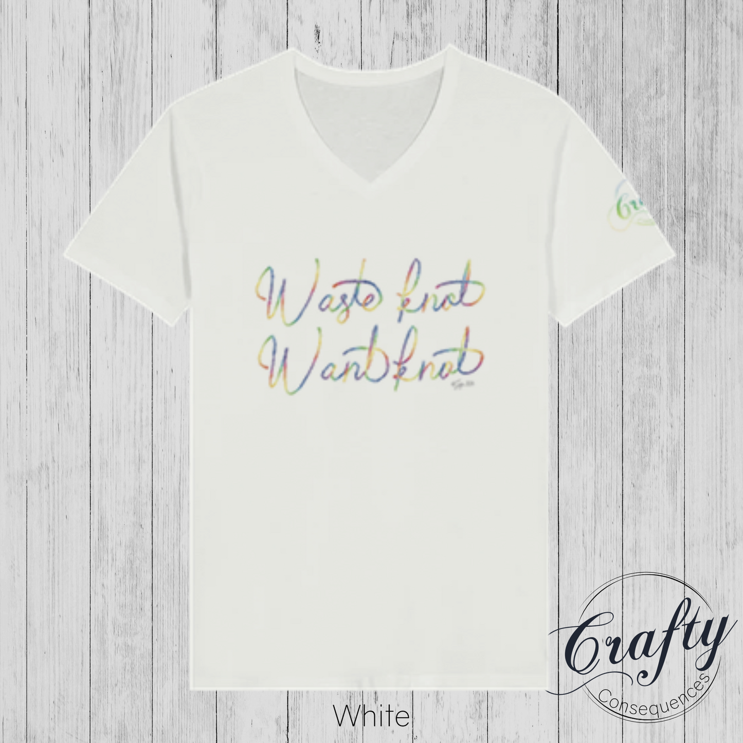 Waste Knot, Want Knot β Rainbow Premium Unisex V-Neck T-Shirt
