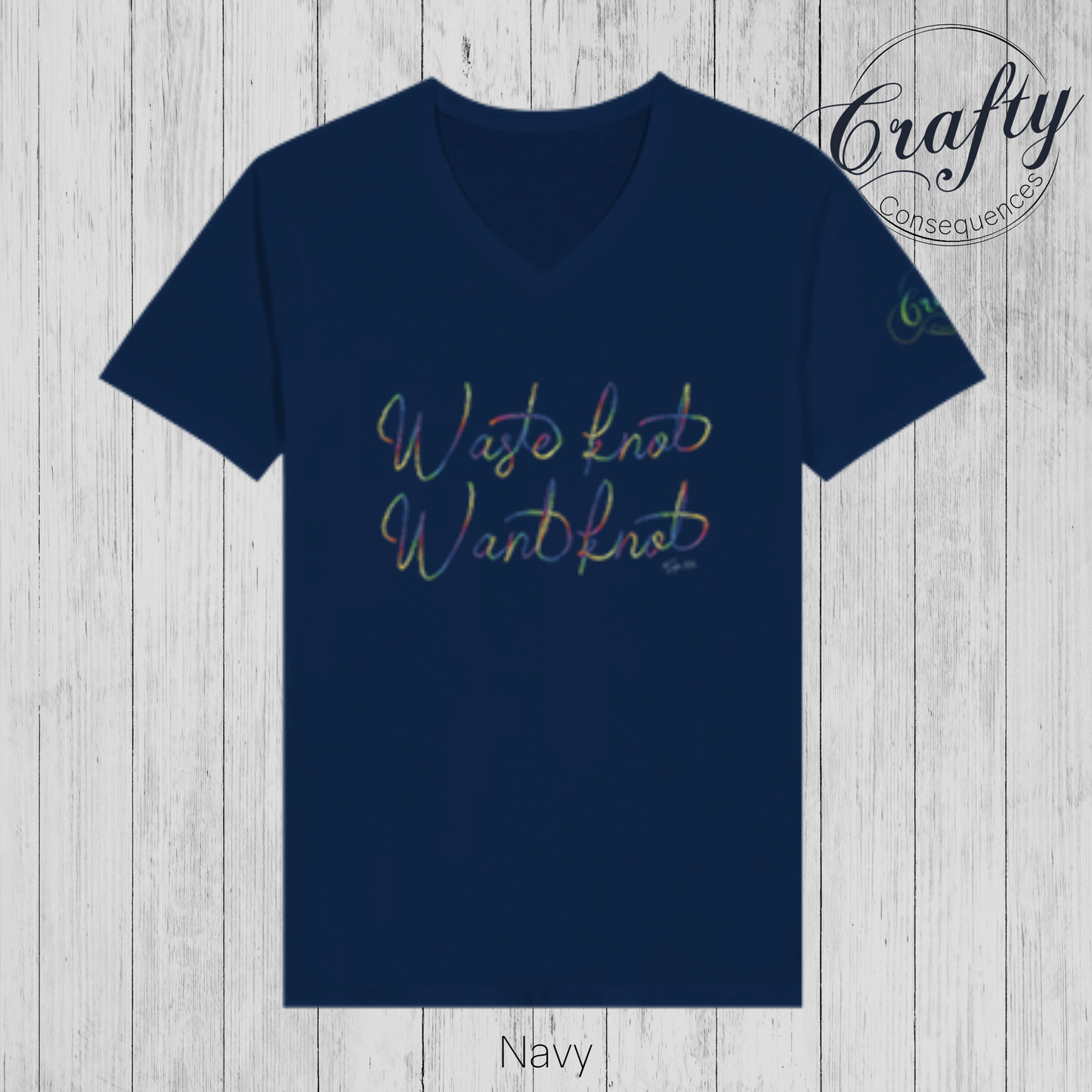 Waste Knot, Want Knot β Rainbow Premium Unisex V-Neck T-Shirt