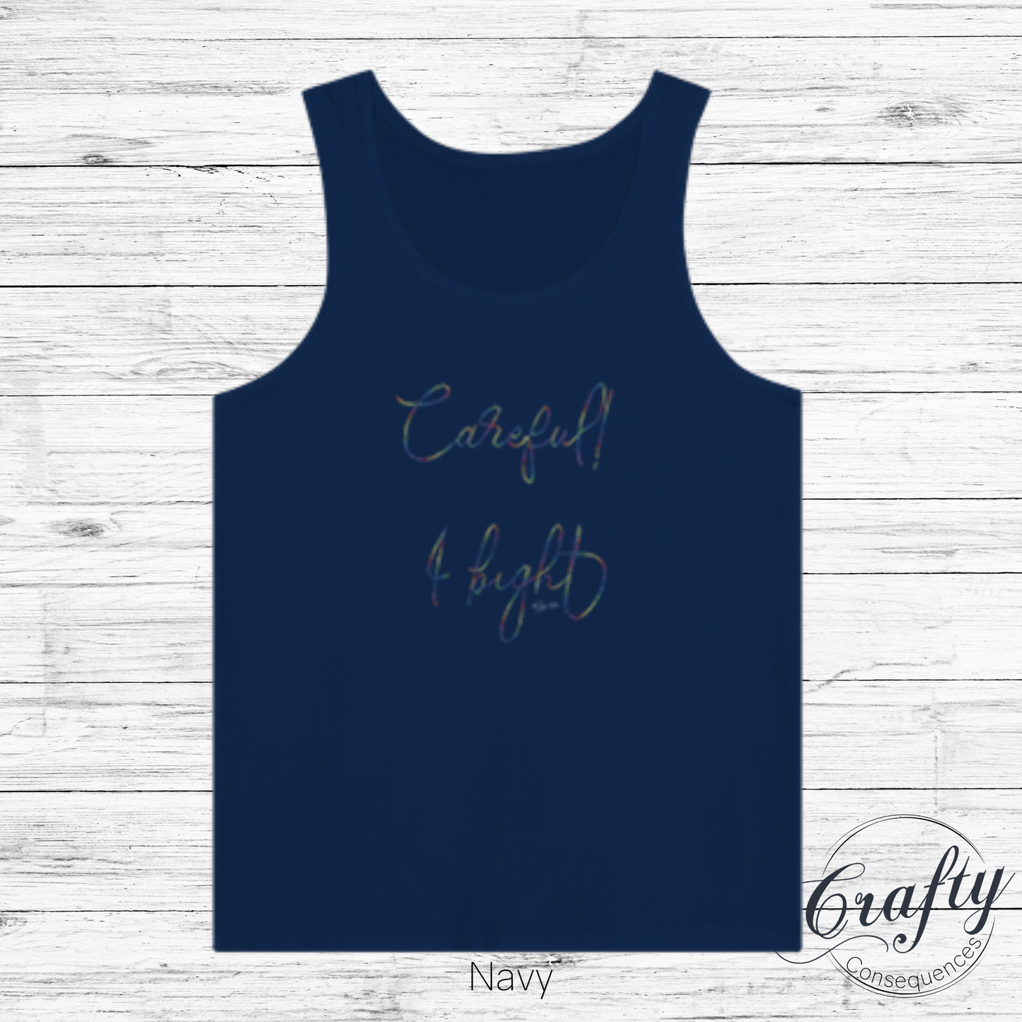 Careful, I Bight β Rainbow Premium Unisex Tank Top