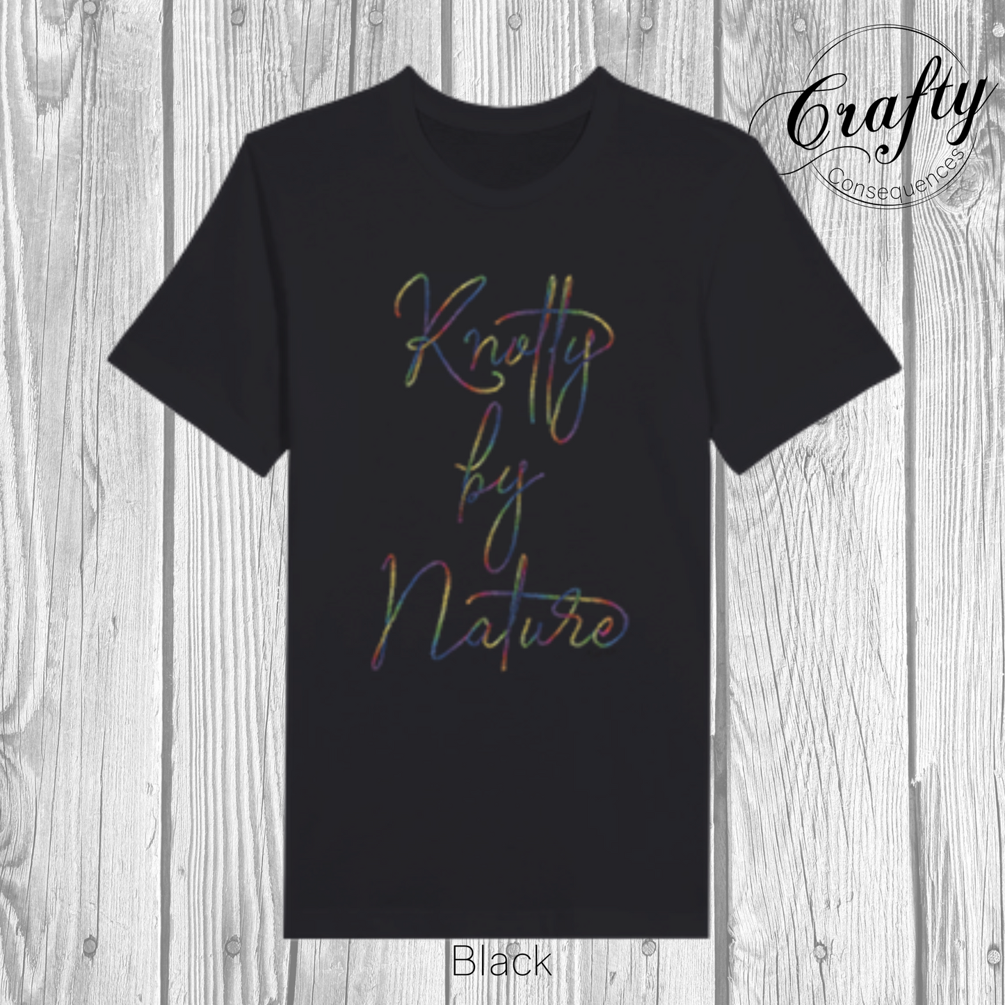 Knotty by Nature – Rainbow Premium Unisex Crewneck T-Shirt
