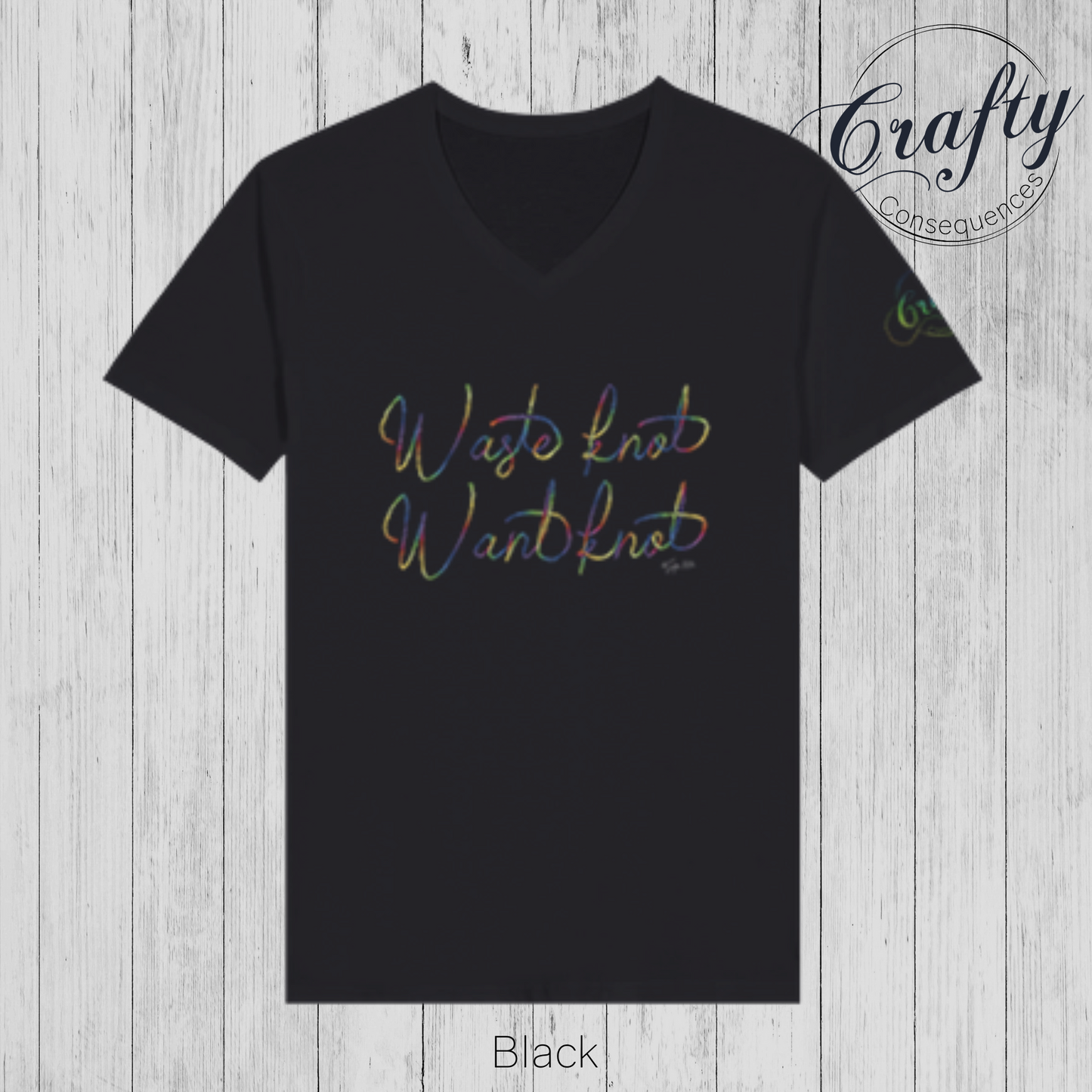 Waste Knot, Want Knot β Rainbow Premium Unisex V-Neck T-Shirt