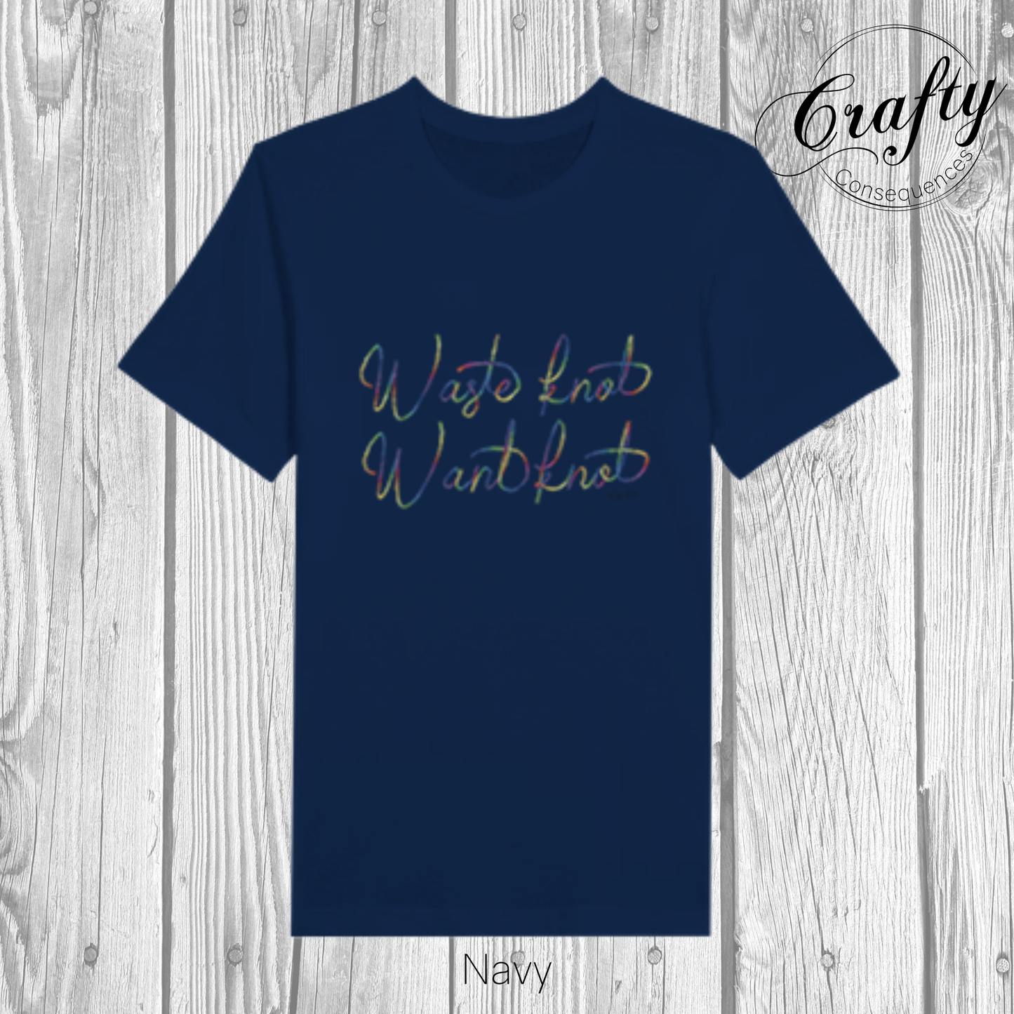 Waste Knot, Want Knot – Rainbow Premium Unisex Crewneck T-Shirt
