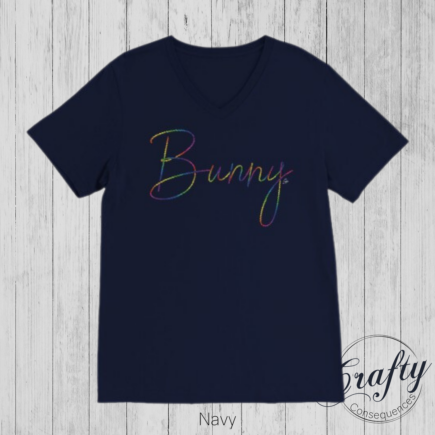 Rainbow Bunny Rope Premium Unisex V-Neck T-shirt