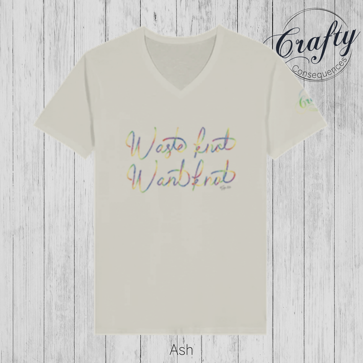 Waste Knot, Want Knot β Rainbow Premium Unisex V-Neck T-Shirt