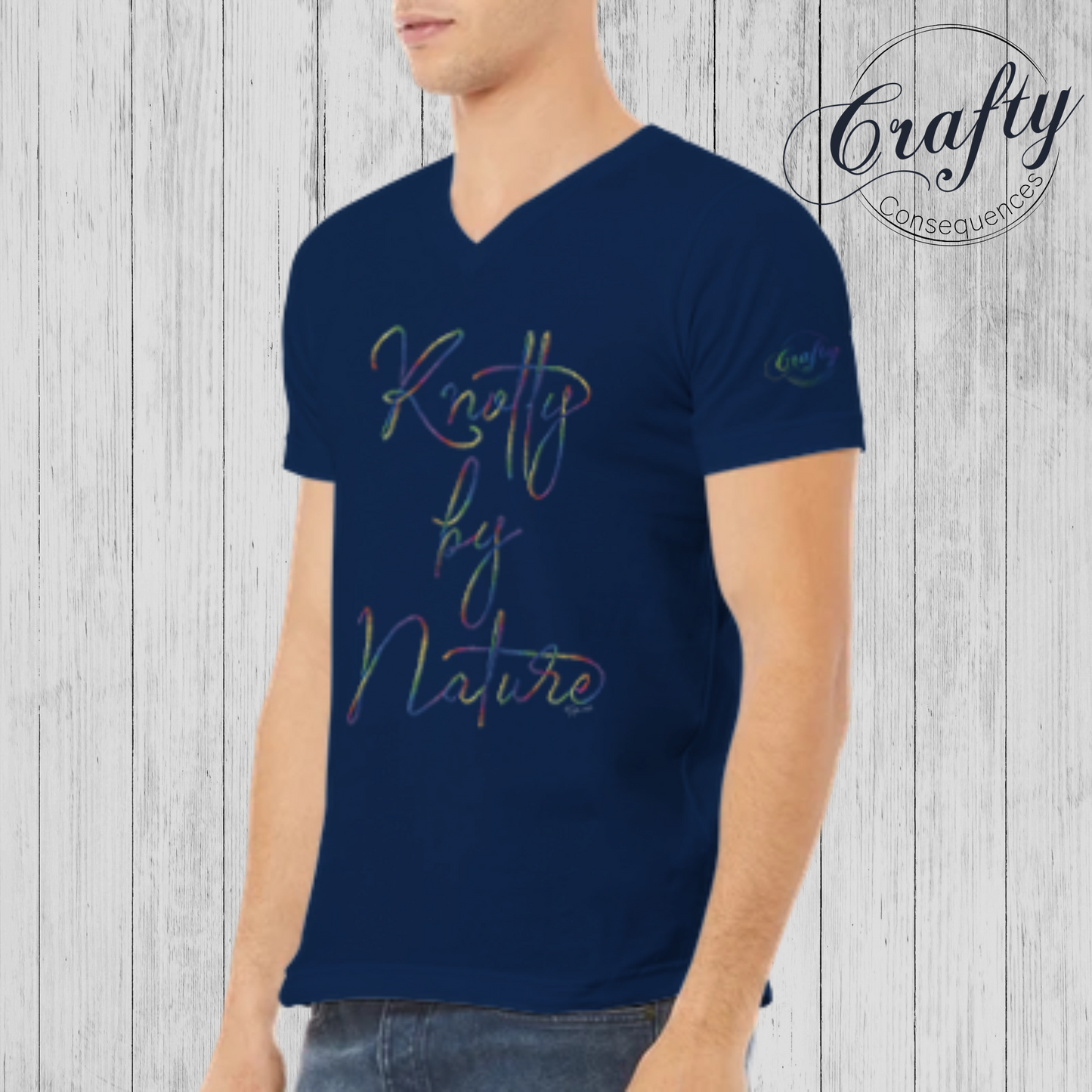 Knotty by Nature β Rainbow Premium Unisex V-Neck T-Shirt