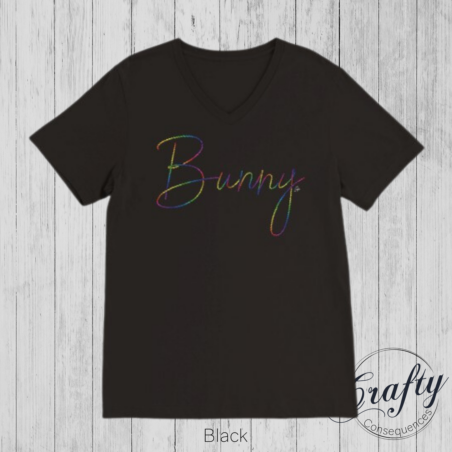 Rainbow Bunny Rope Premium Unisex V-Neck T-shirt