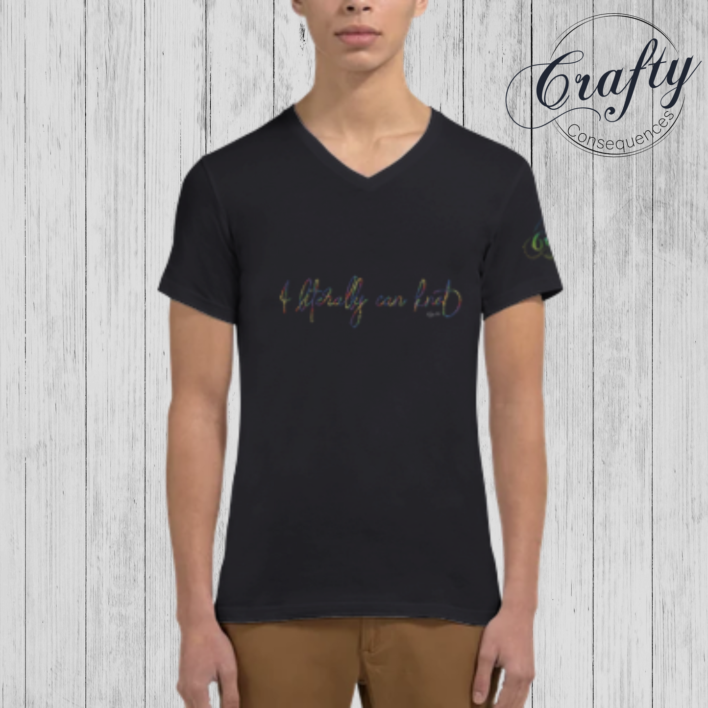I Literally Can Knot – Rainbow Premium Unisex V-Neck T-Shirt