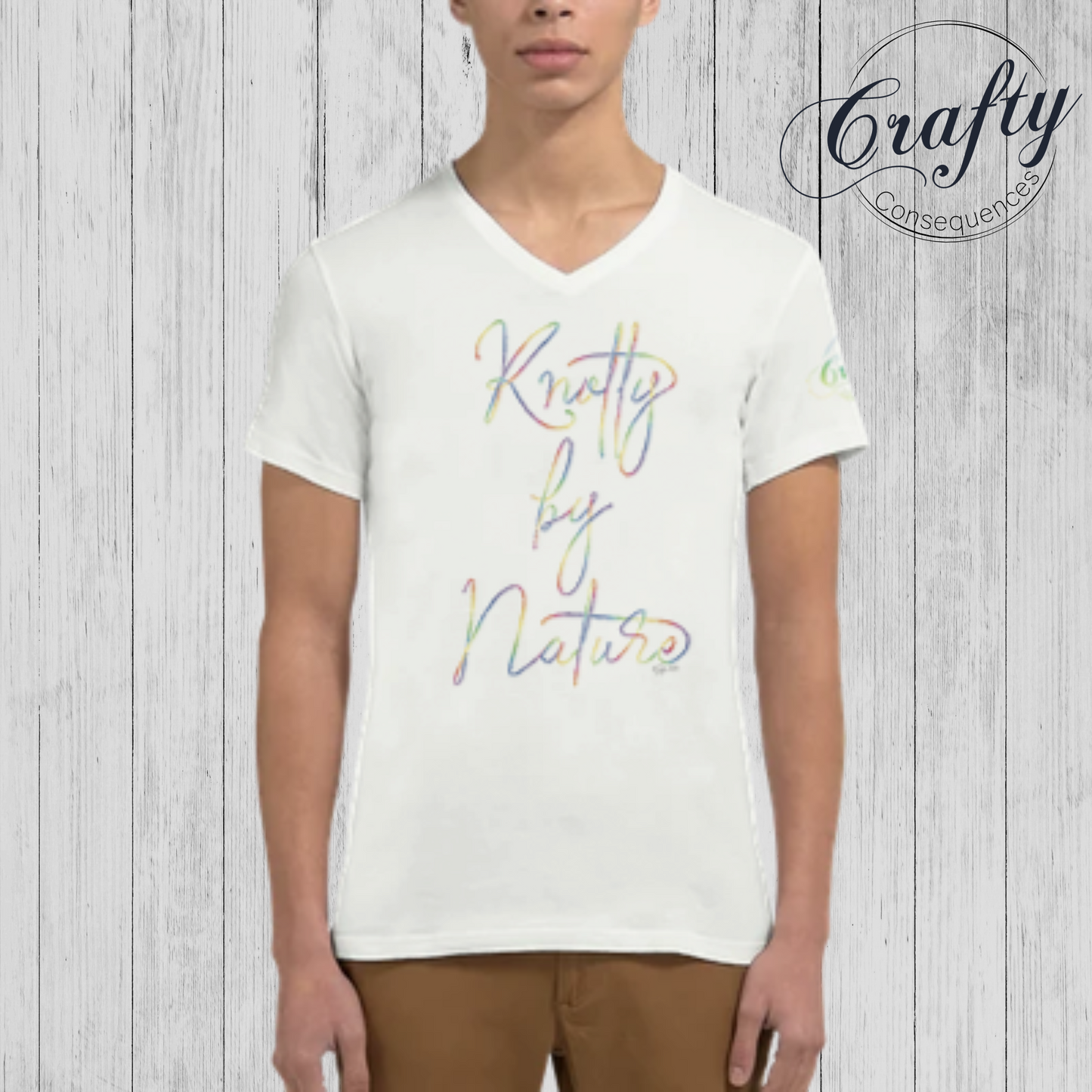 Knotty by Nature β Rainbow Premium Unisex V-Neck T-Shirt
