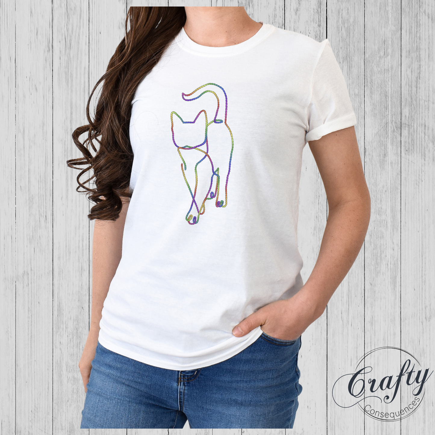 Subtle Rope Kitten V2 – Classic Women's Crewneck T-Shirt