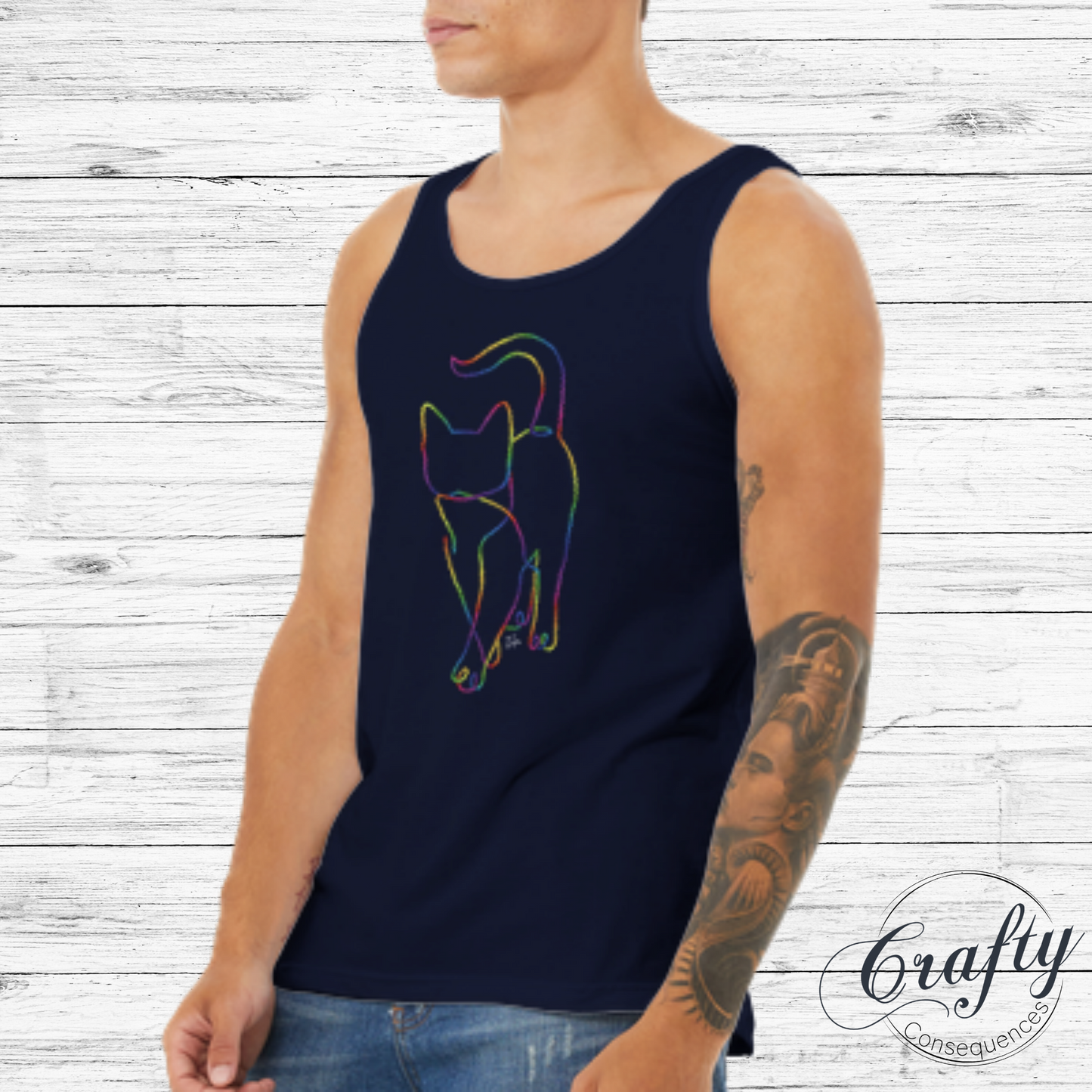 Subtle Rope Kitten V2 (Rainbow Design) – Premium Unisex Tank Top
