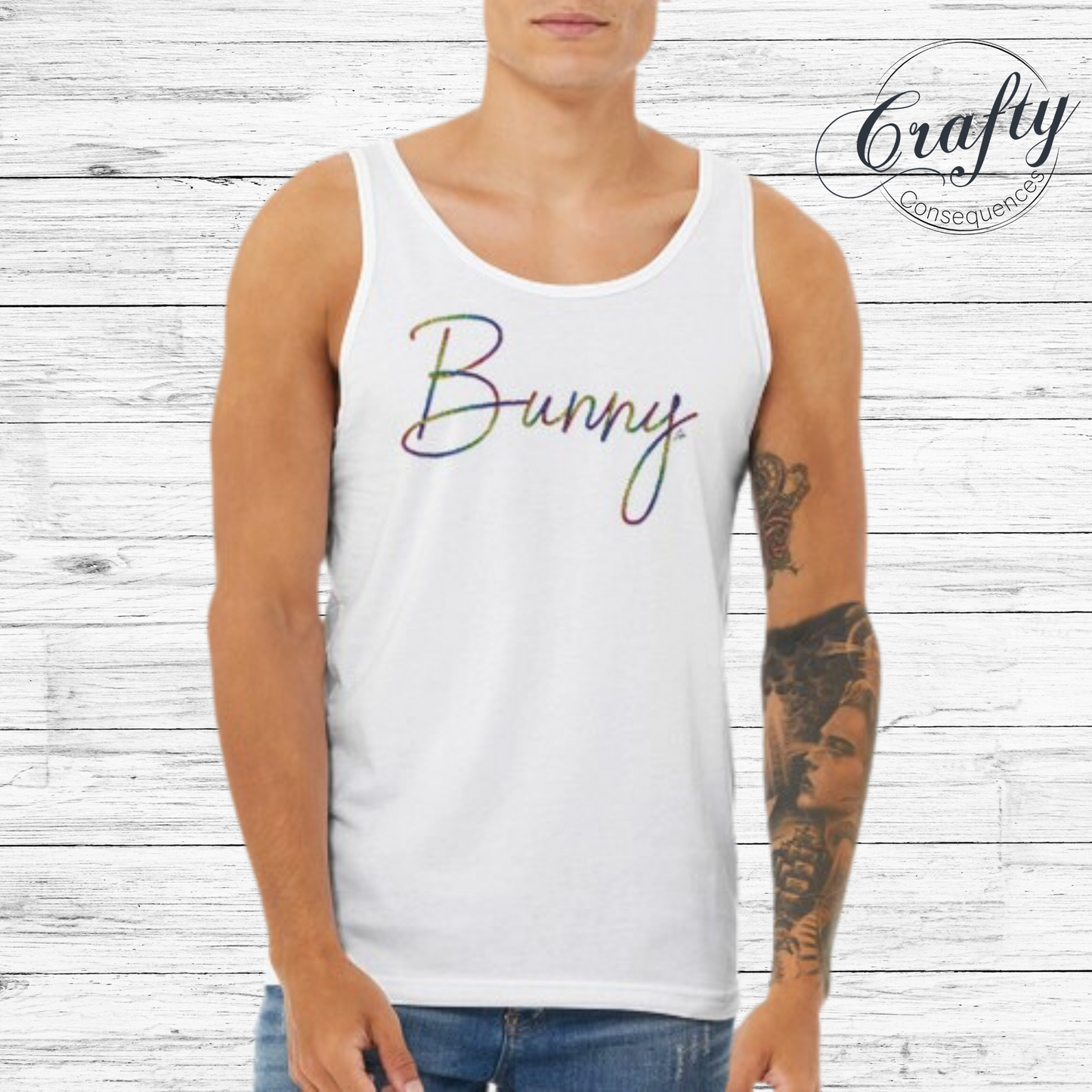 Rainbow Bunny Rope β Premium Unisex Tank Top