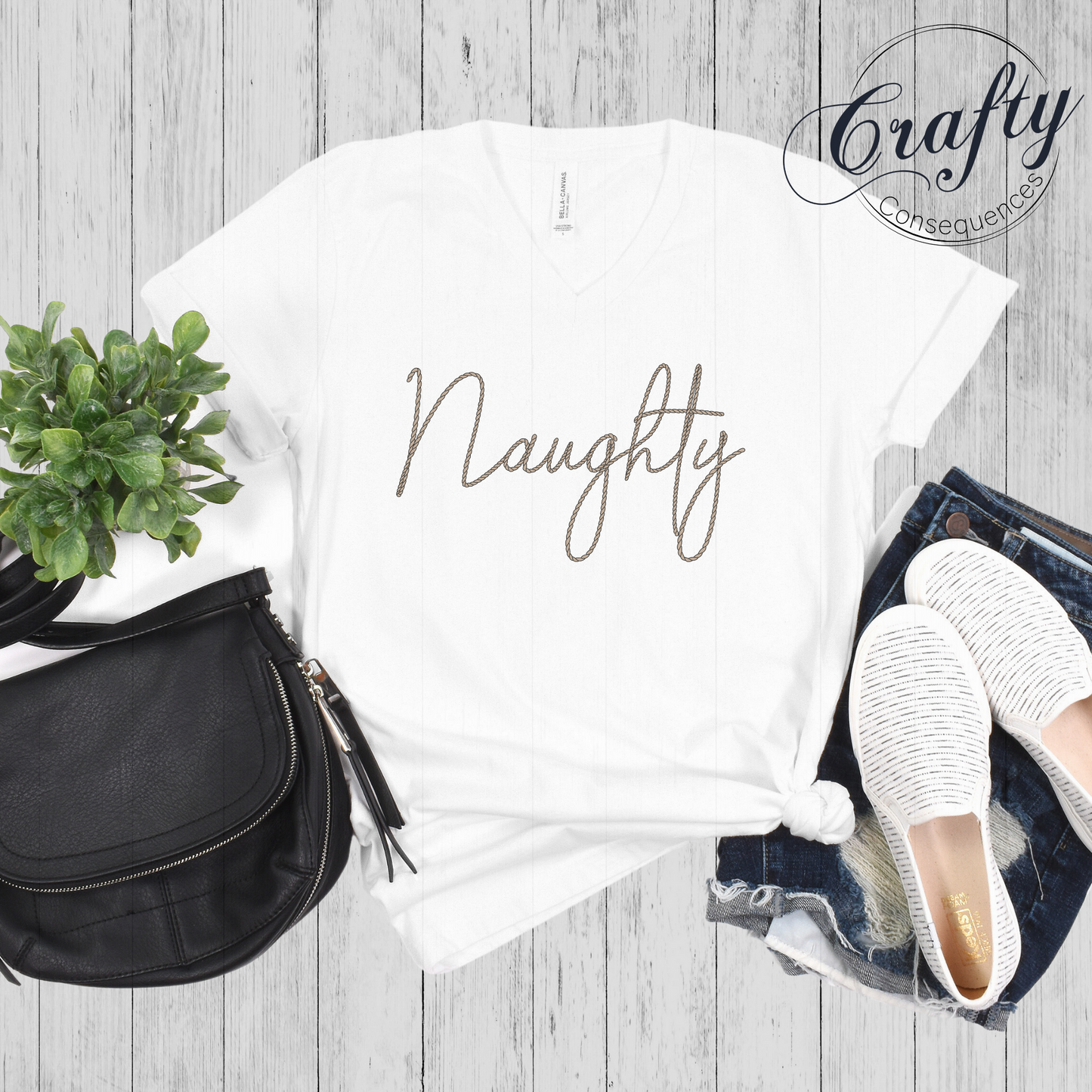 Jute Naughty Rope – Premium Unisex V-Neck T-Shirt