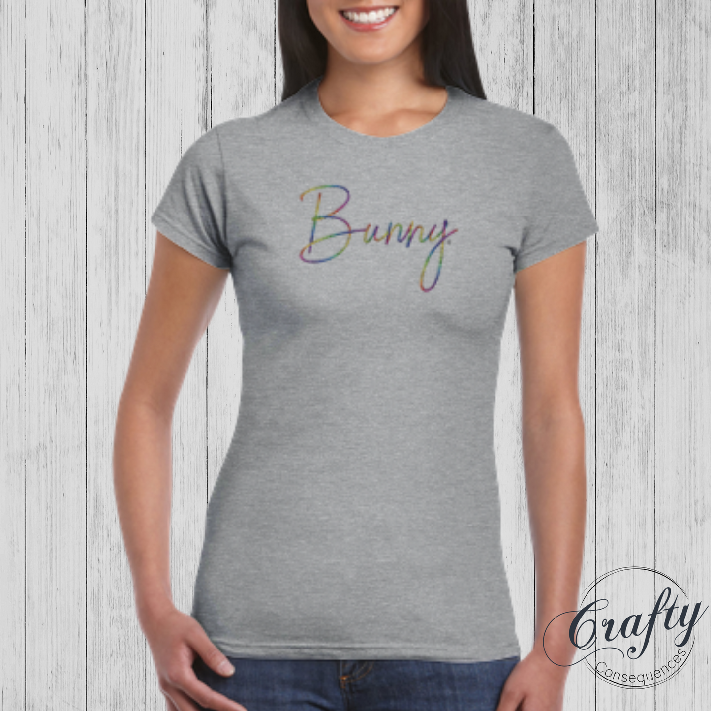 Rainbow Bunny Rope β Classic Women's Crewneck T-Shirt