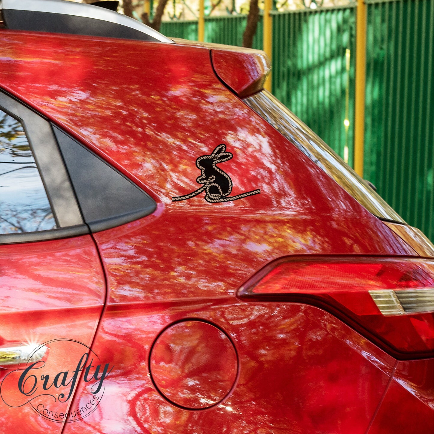 Subtle Rope Bunny Car Magnet