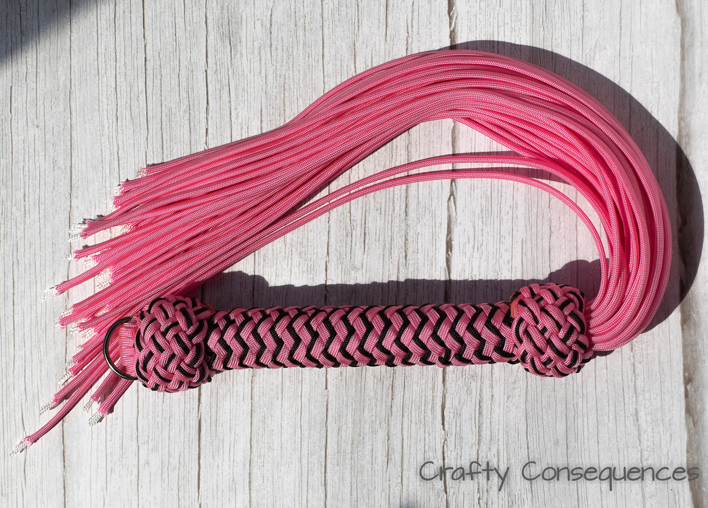 Colour Accented Loaded Paracord Flogger | Handcrafted Impact Toy