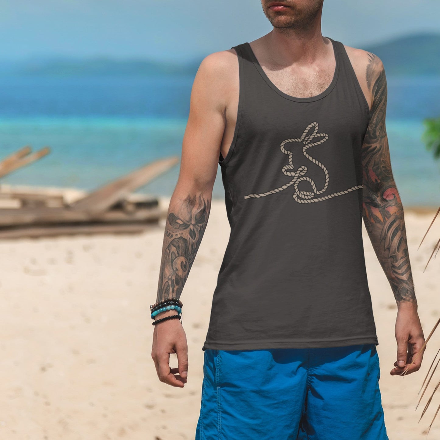Jute Subtle Rope Bunny Premium Unisex Tank Top