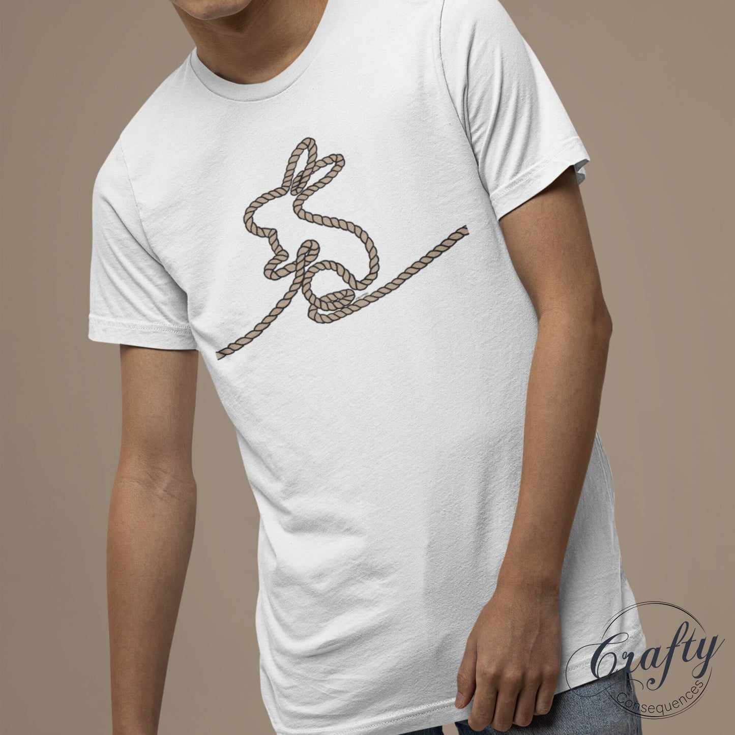 Jute Subtle Rope Bunny Premium Unisex Crewneck T-shirt