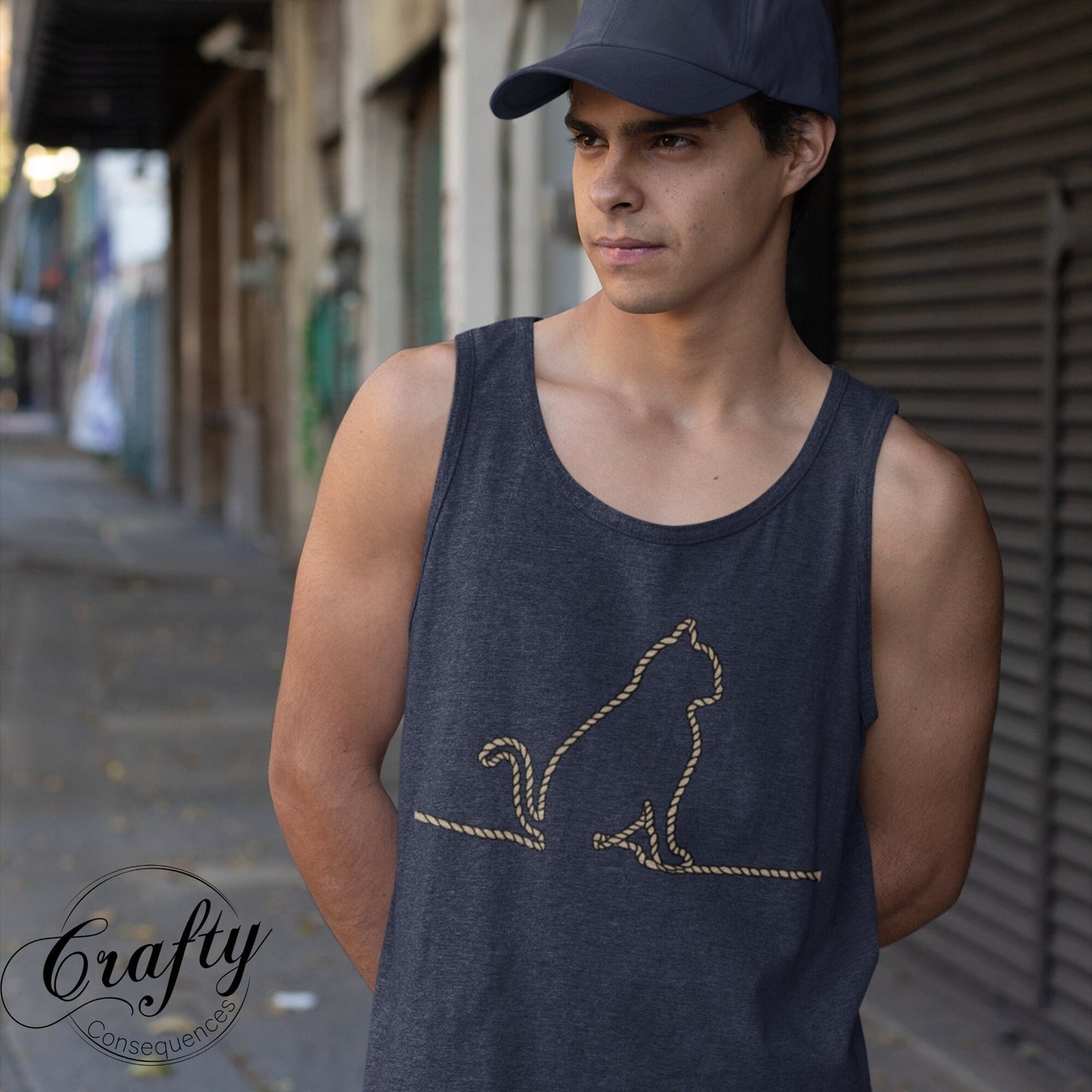 Jute Subtle Rope Kitten Premium Unisex Tank Top
