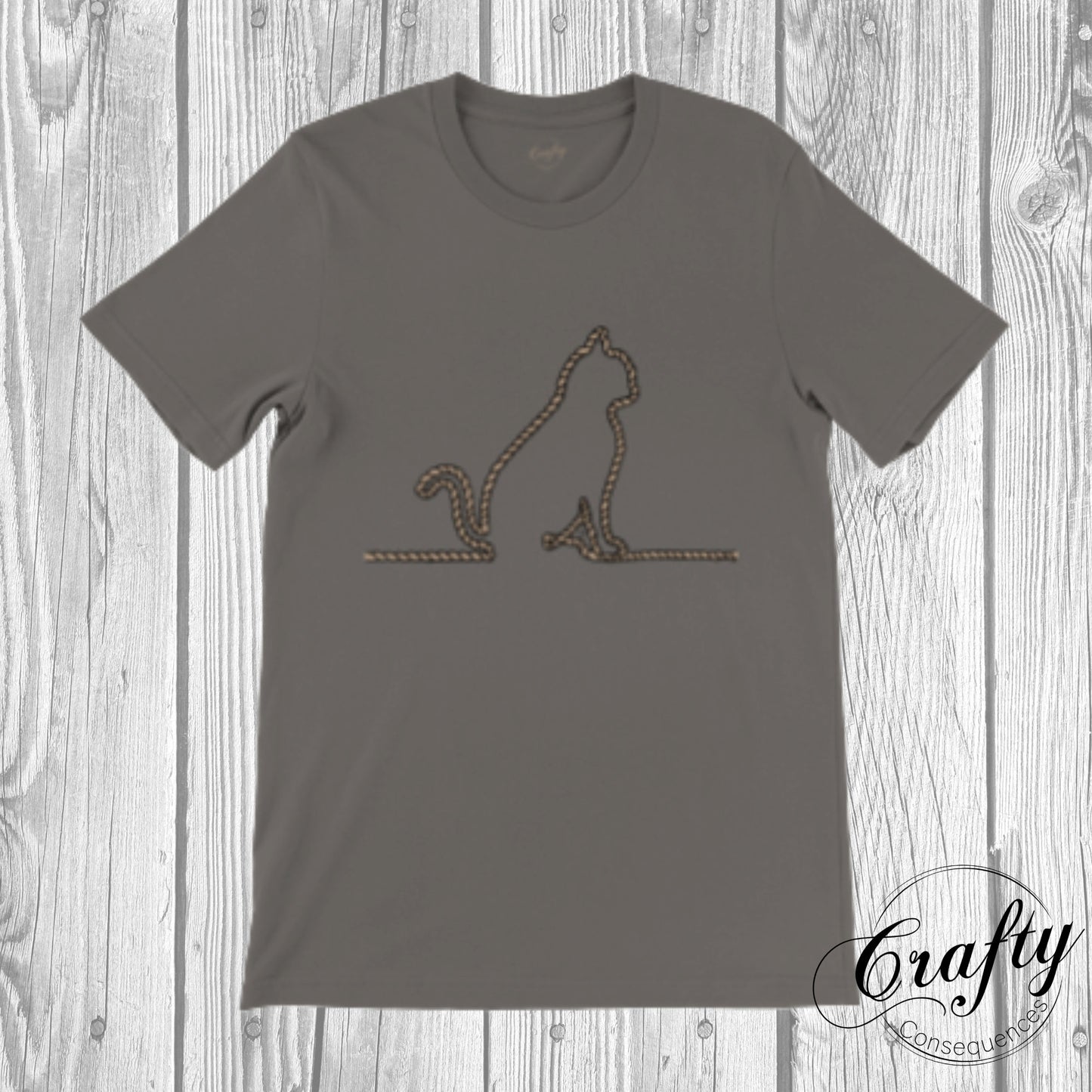 Jute Subtle Rope Kitten Premium Unisex Crewneck T-shirt