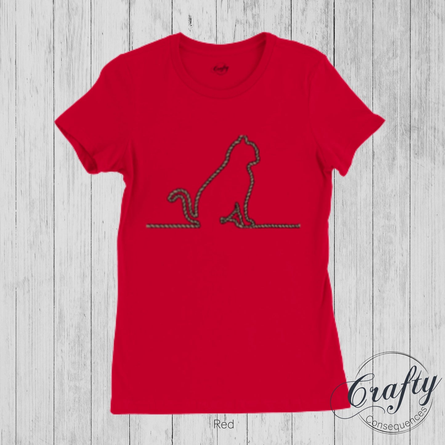 Jute Rope Kitten Premium Womens Crewneck T-shirt