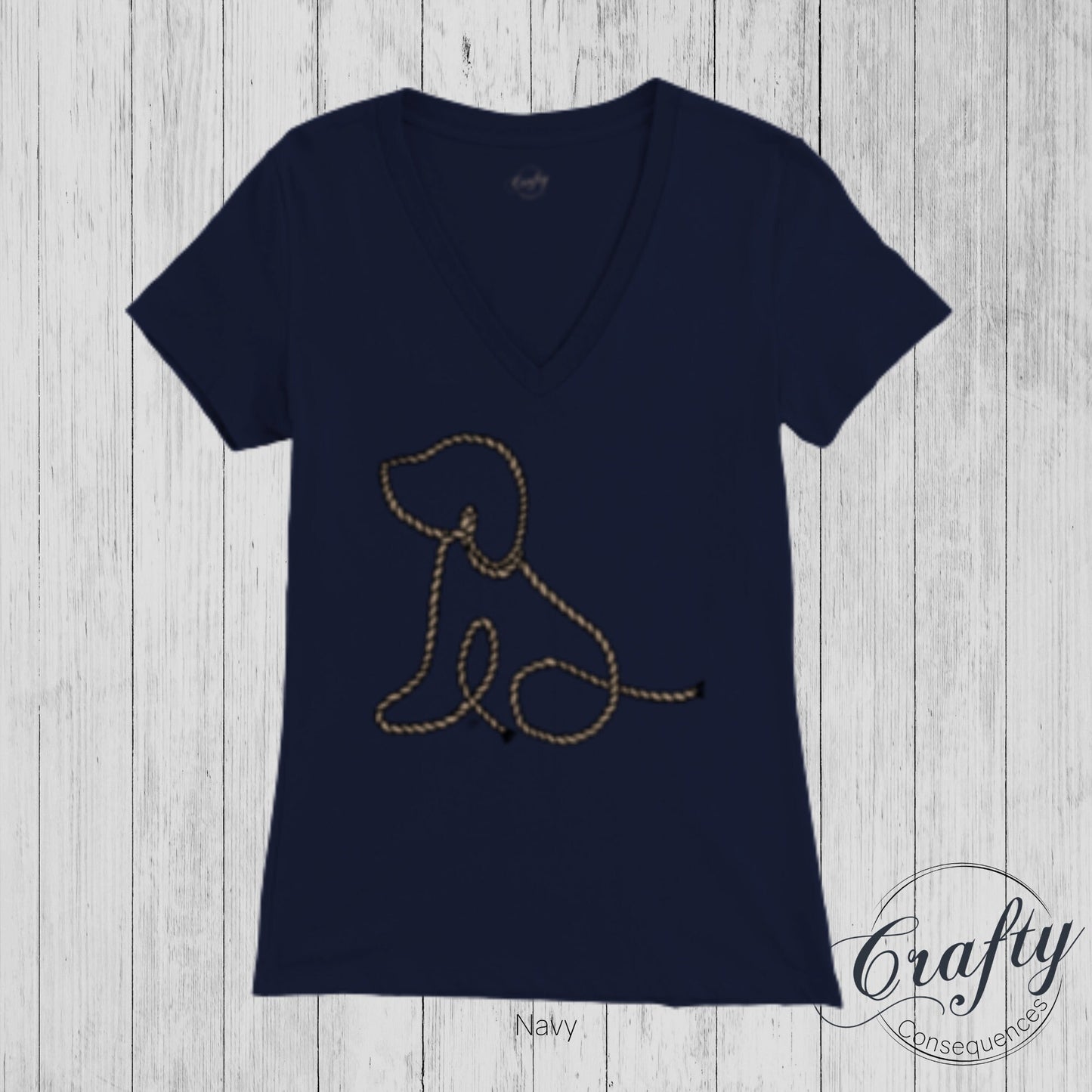 Subtle Rope Puppy Premium Womens V-Neck T-shirt