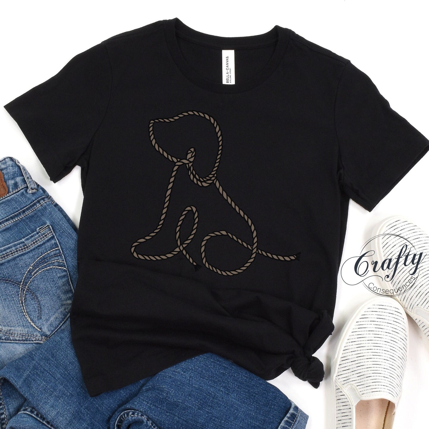 Subtle Rope Puppy Premium Womens Crewneck T-shirt