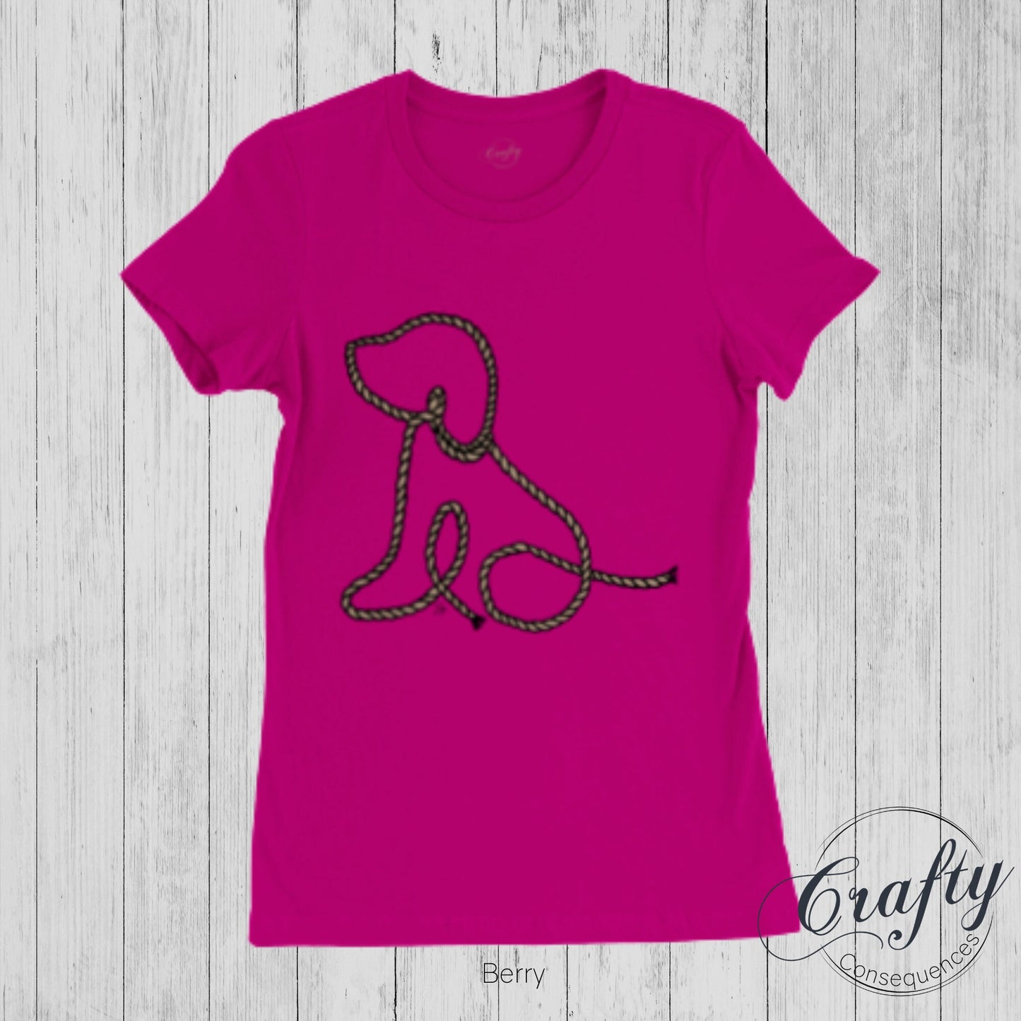 Subtle Rope Puppy Premium Womens Crewneck T-shirt