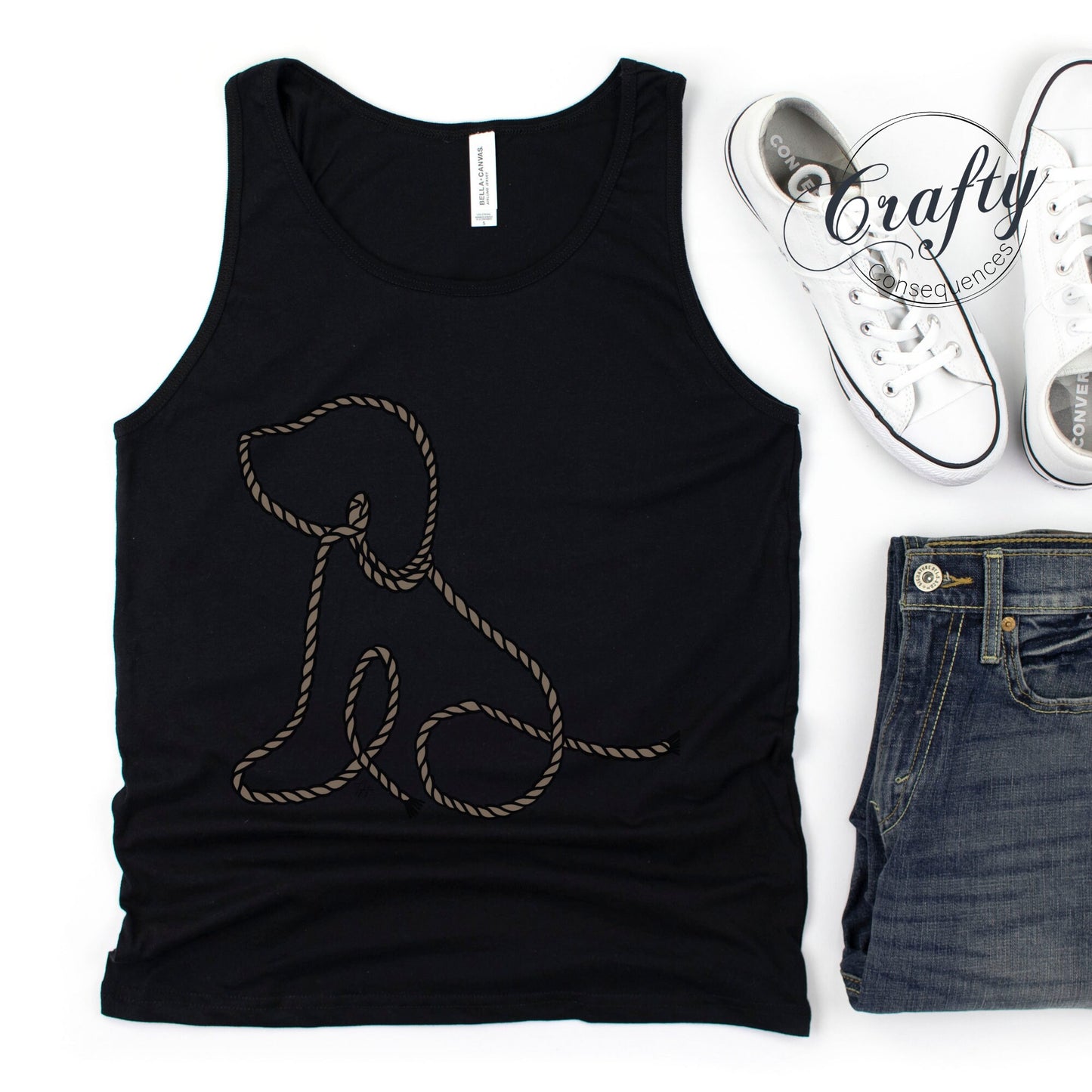 Subtle Rope Puppy Premium Unisex Tank Top