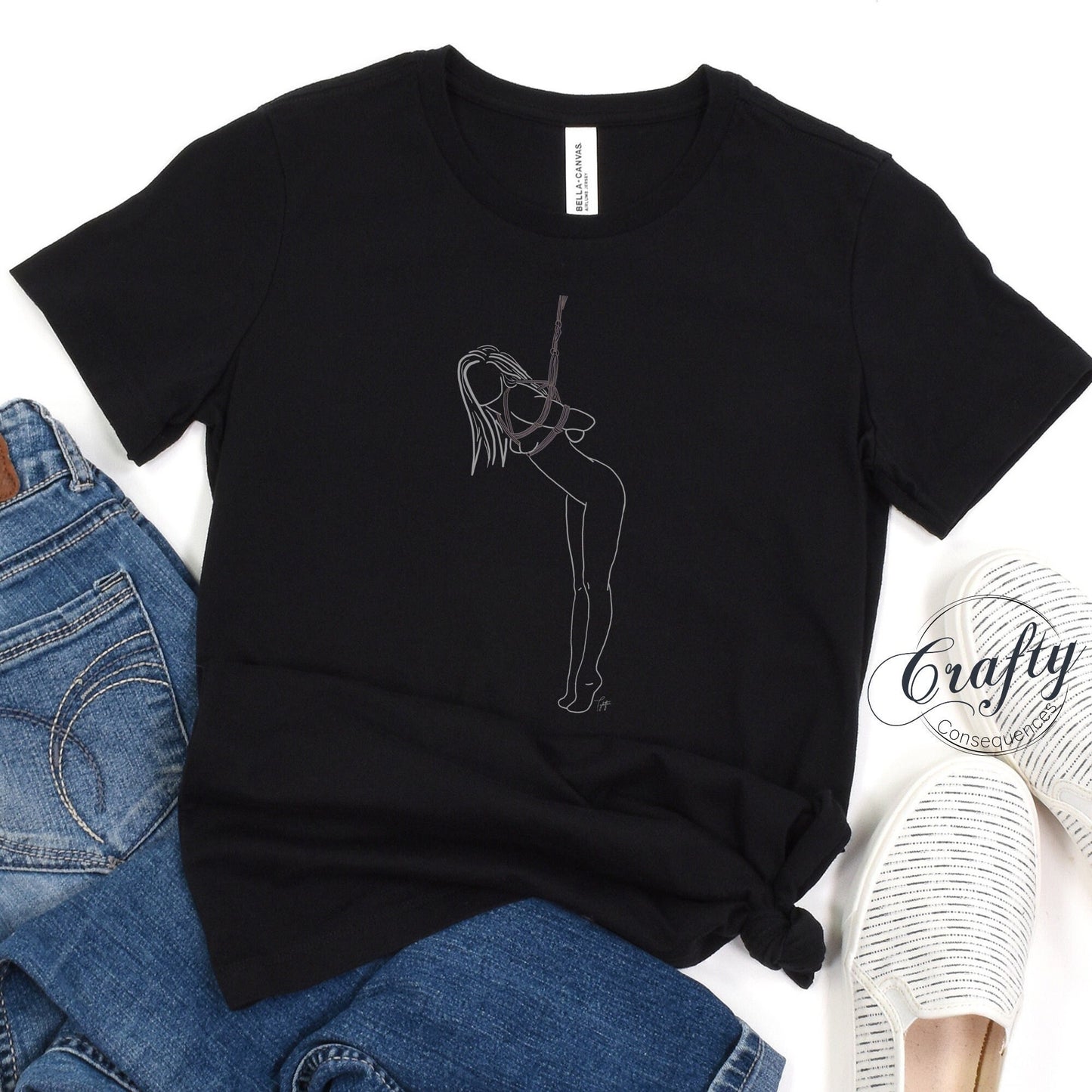 Tip Toes Partial Premium Womens Crewneck T-shirt