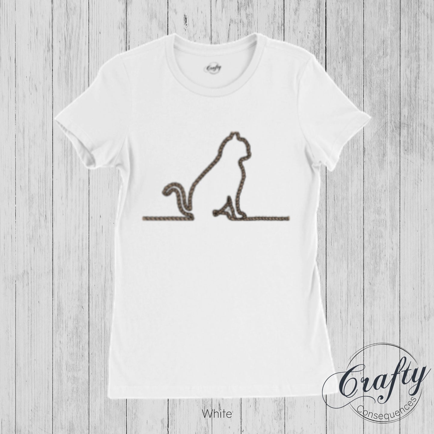 Jute Rope Kitten Premium Womens Crewneck T-shirt