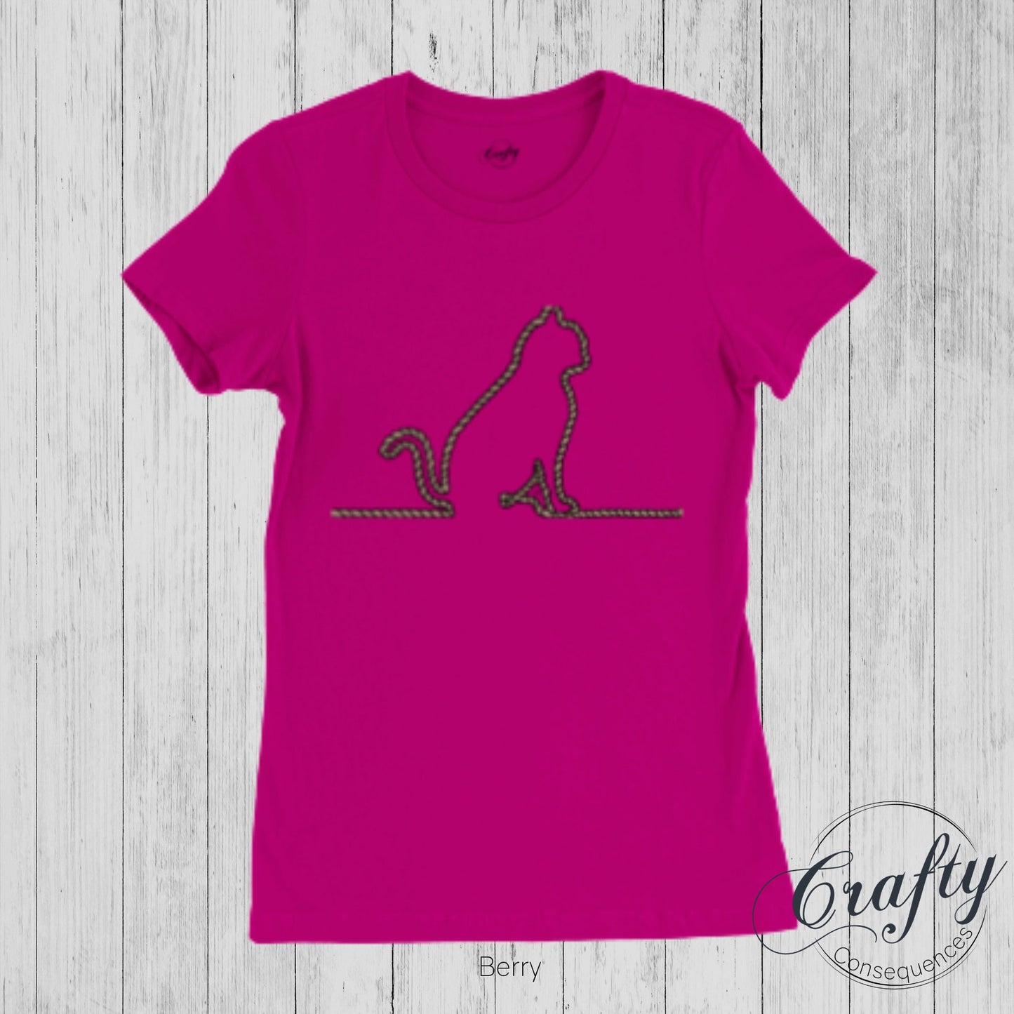 Jute Rope Kitten Premium Womens Crewneck T-shirt