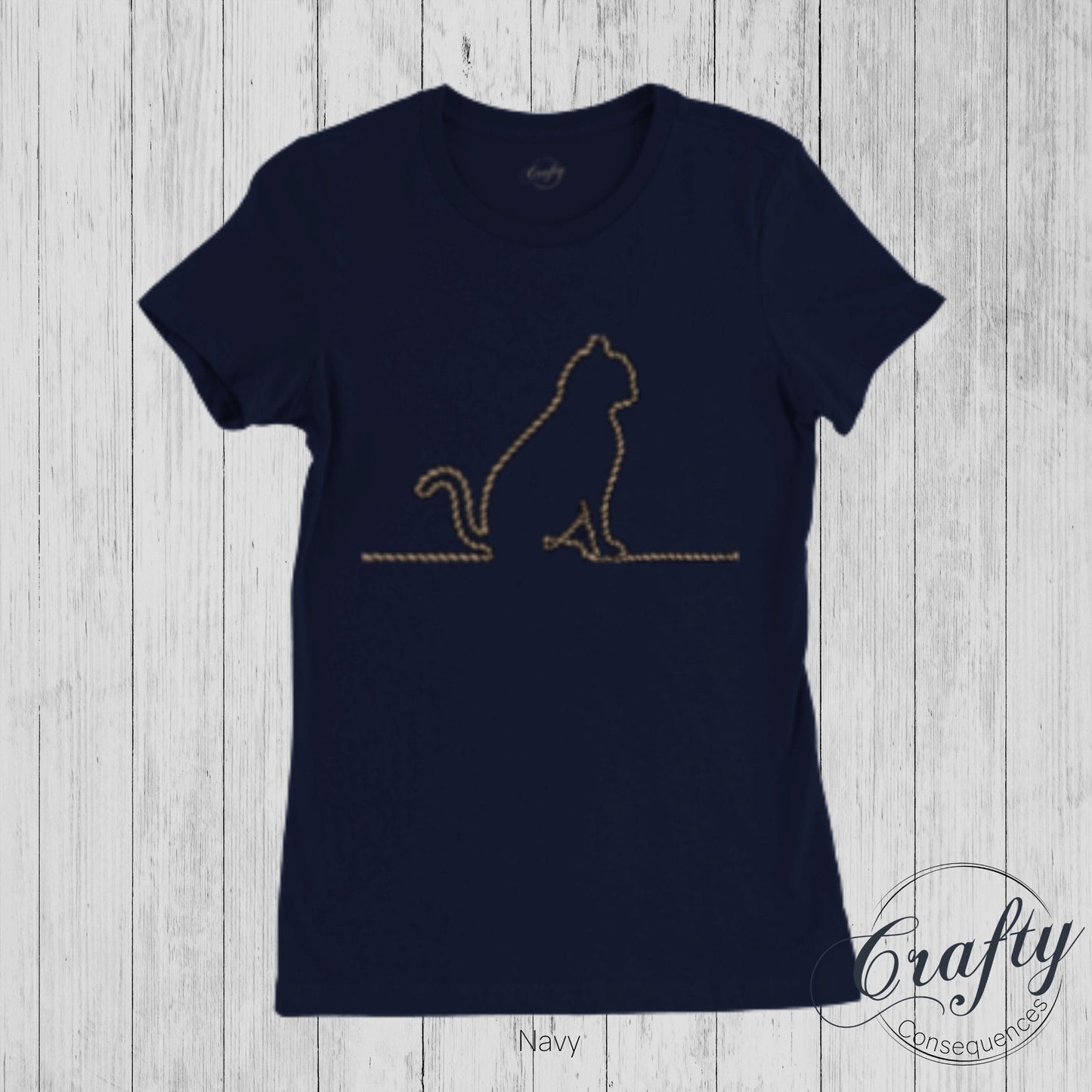 Jute Rope Kitten Premium Womens Crewneck T-shirt