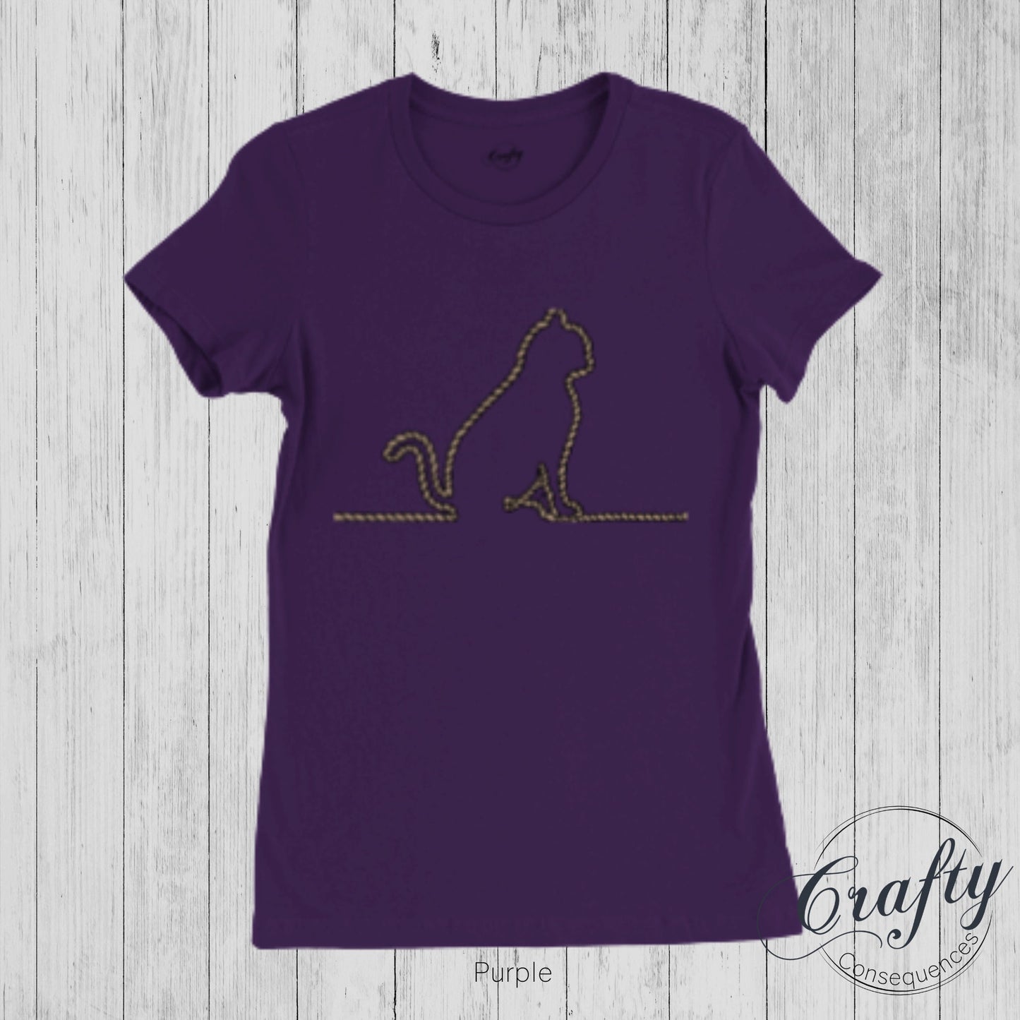 Jute Rope Kitten Premium Womens Crewneck T-shirt