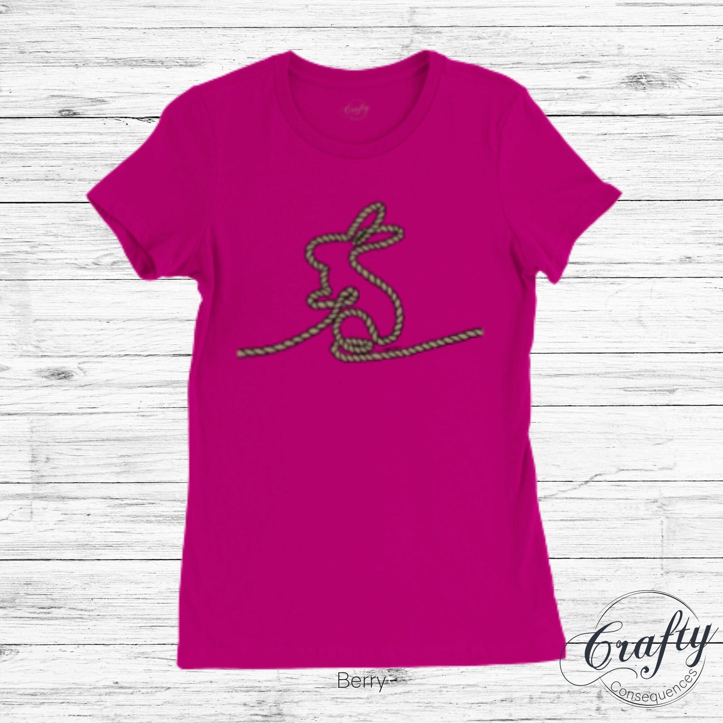 Jute Subtle Rope Bunny Premium Womens Crewneck T-shirt