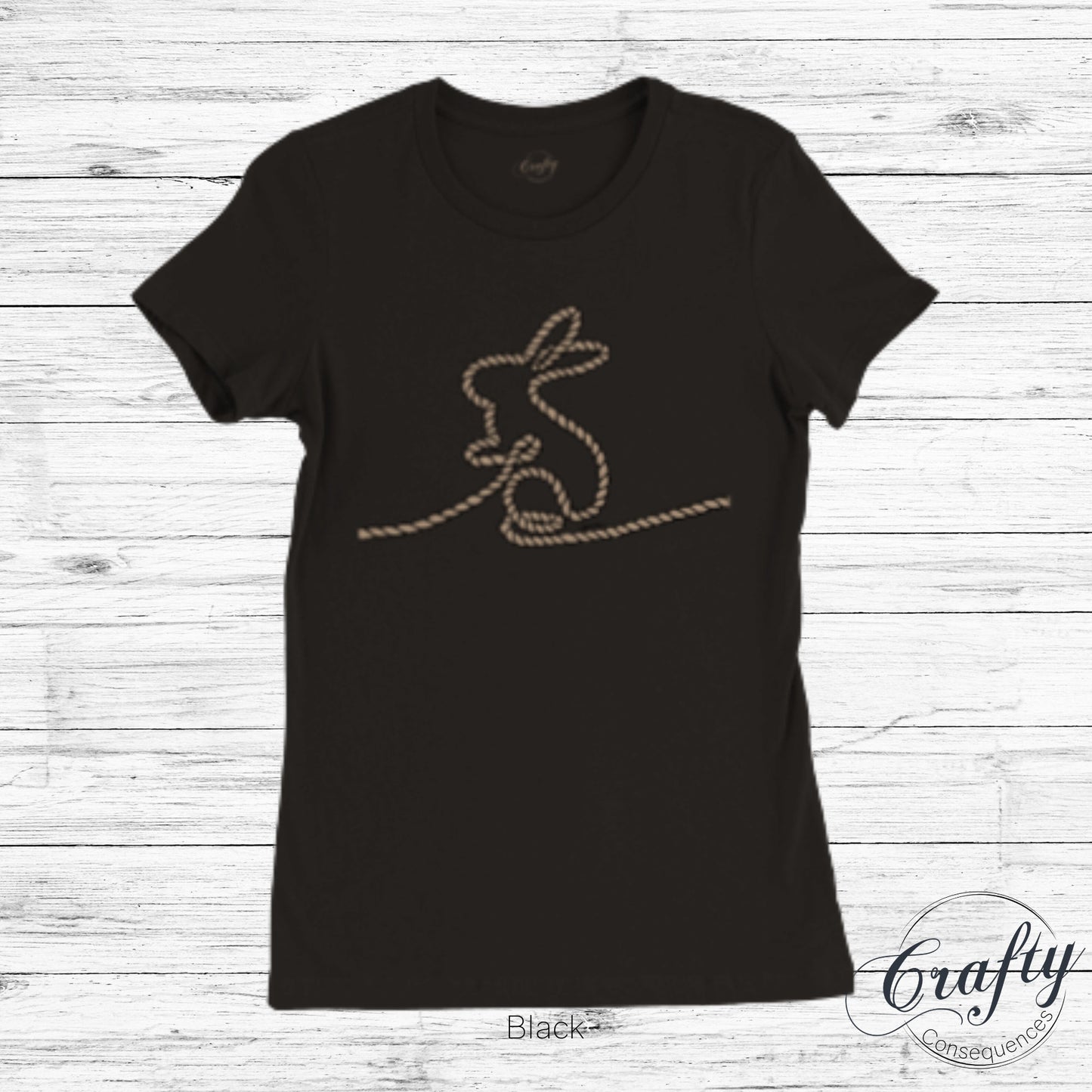 Jute Subtle Rope Bunny Premium Womens Crewneck T-shirt