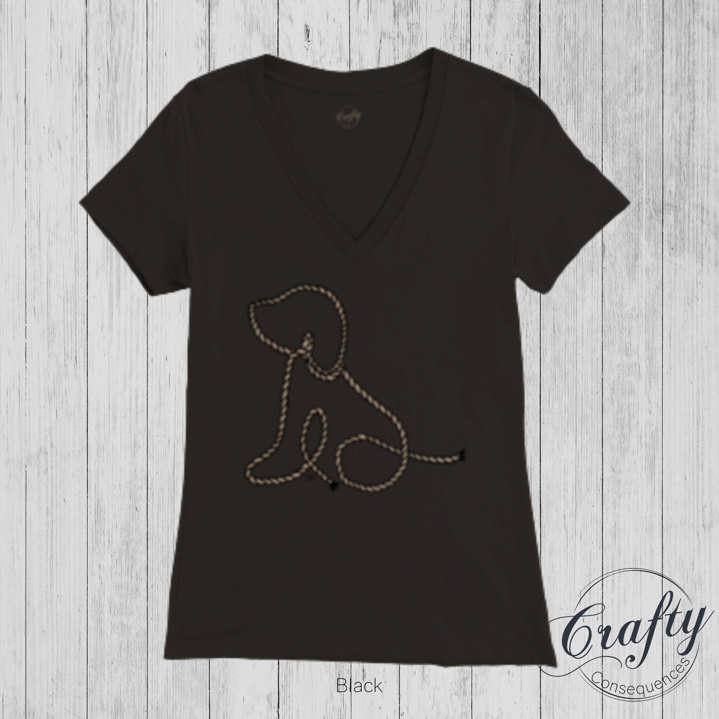 Subtle Rope Puppy Premium Womens V-Neck T-shirt