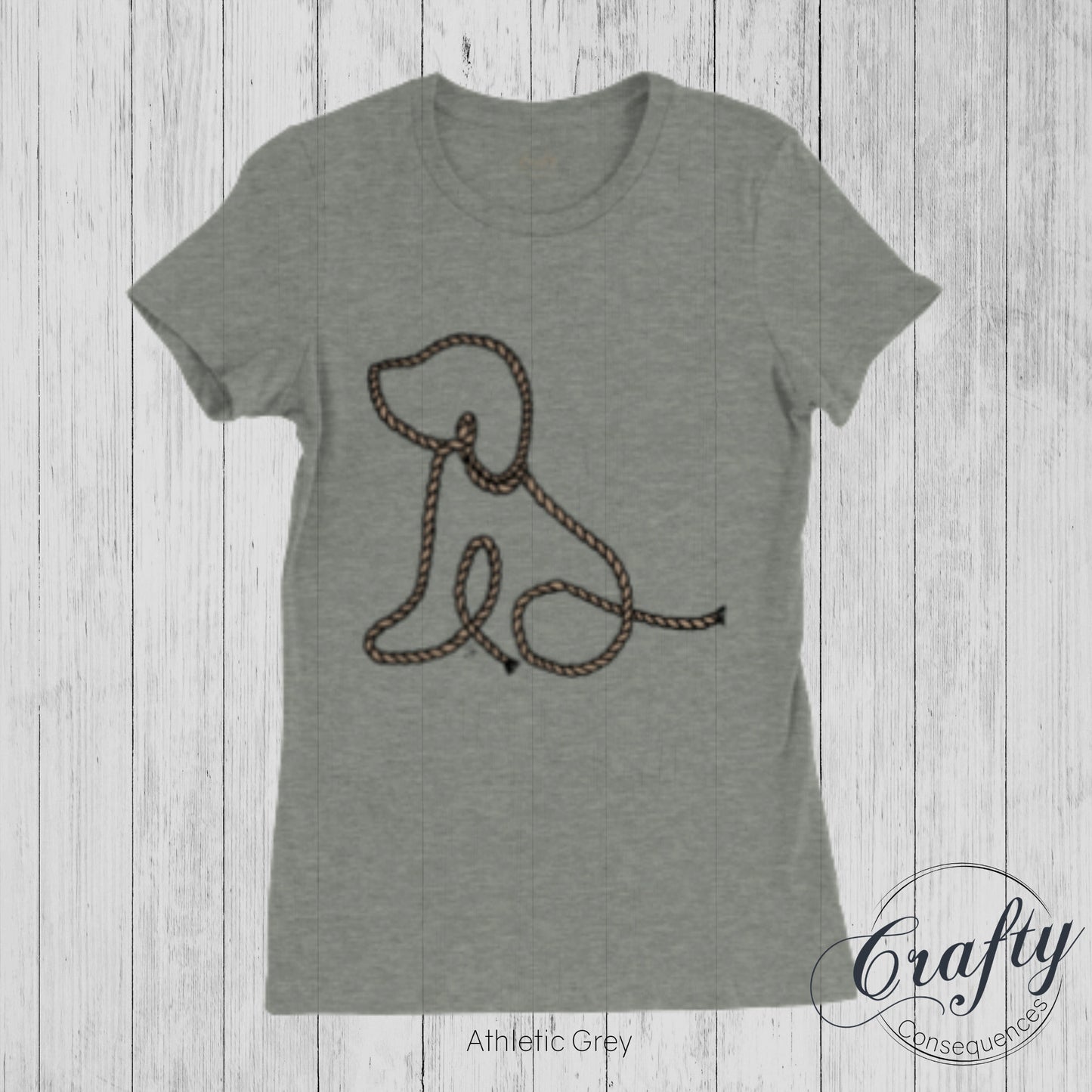 Subtle Rope Puppy Premium Womens Crewneck T-shirt