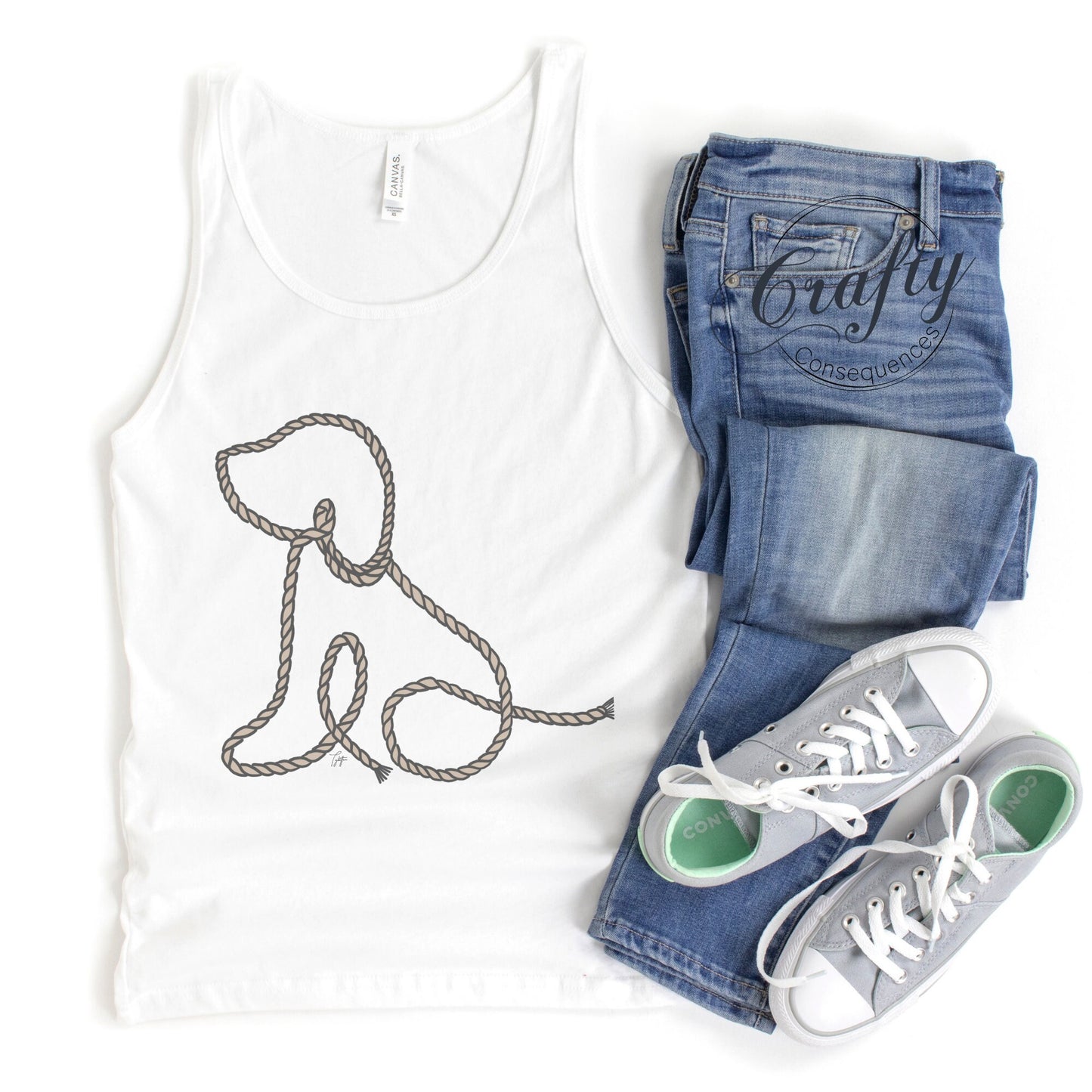 Subtle Rope Puppy Premium Unisex Tank Top