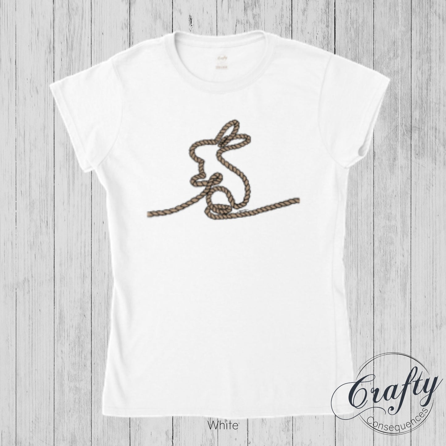 Jute Subtle Rope Bunny Women's Classic Crew Neck