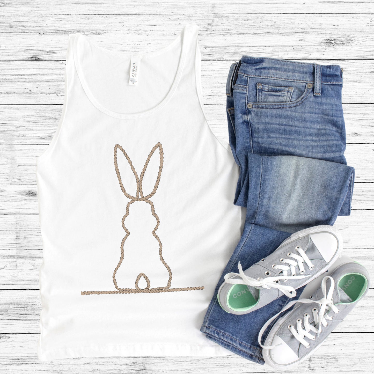 Jute Subtle Rope Bunny v.2 Premium Unisex Tank Top
