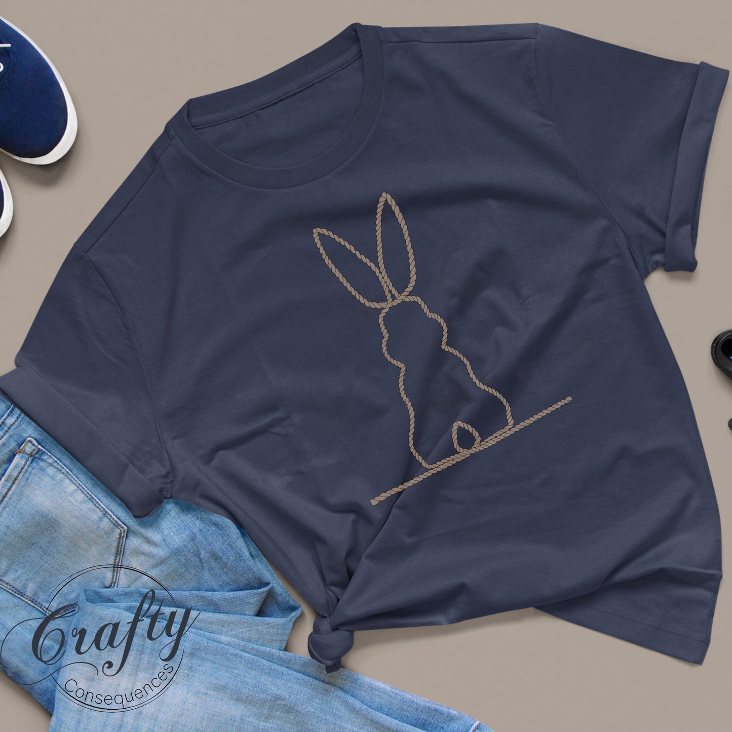 Jute Subtle Rope Bunny v2 Premium Unisex Crewneck T-shirt