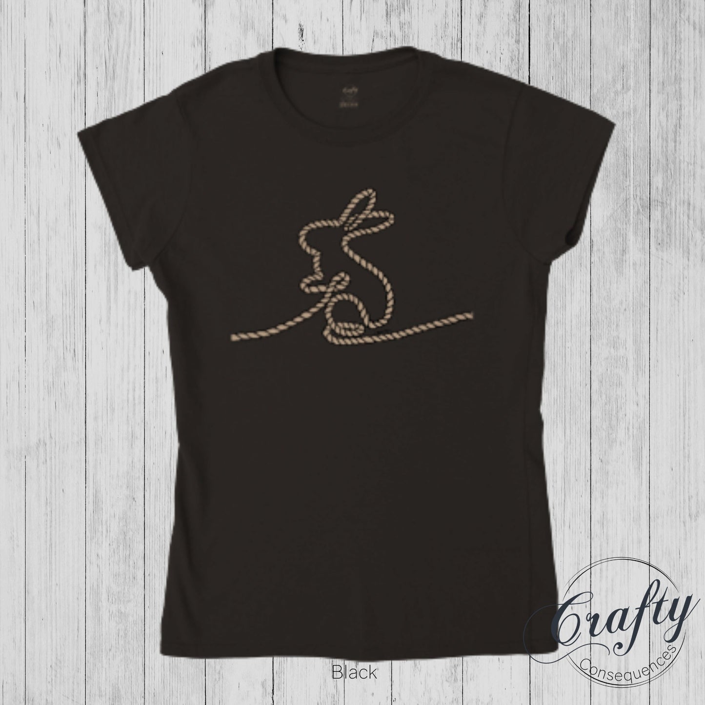 Jute Subtle Rope Bunny Women's Classic Crew Neck