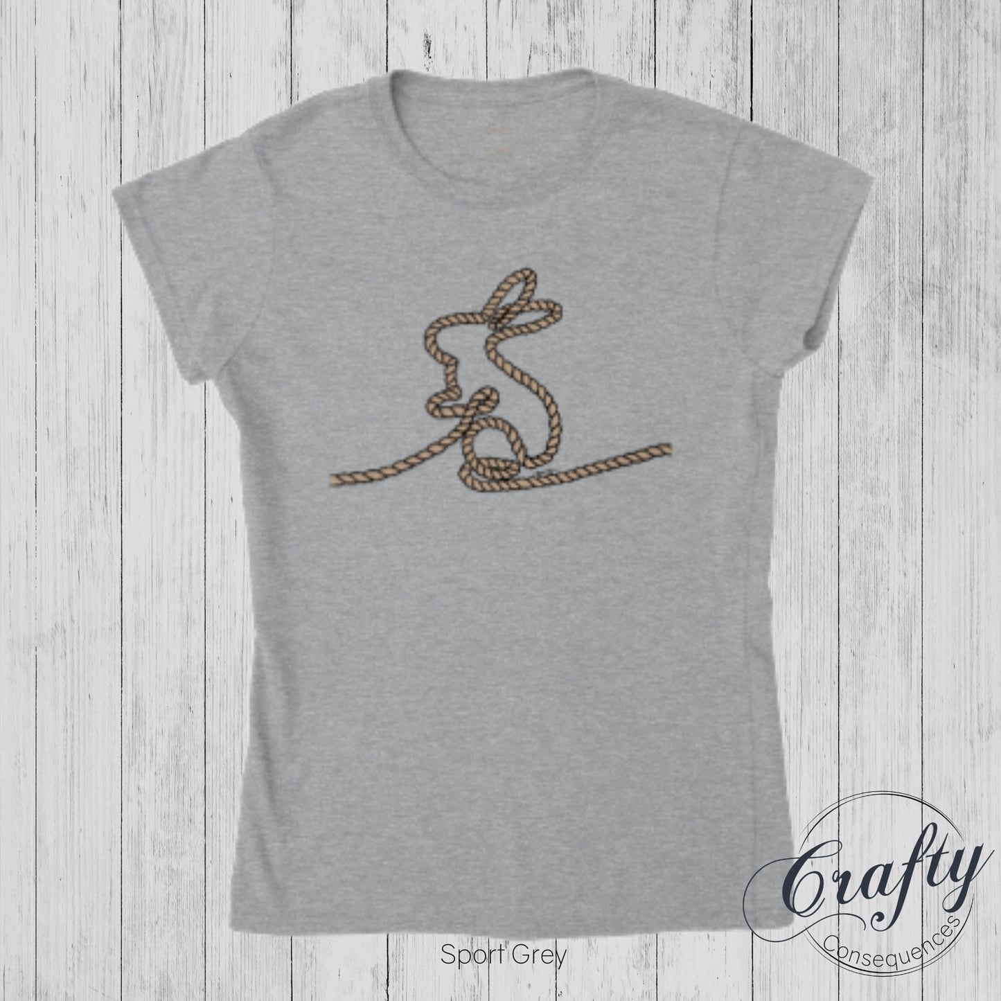 Jute Subtle Rope Bunny Women's Classic Crew Neck