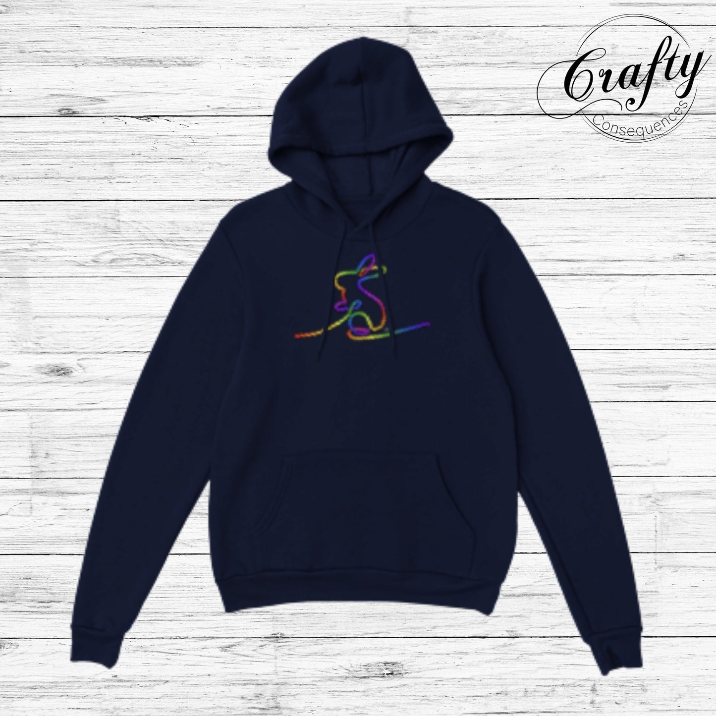 Rainbow Subtle Rope Bunny Classic Unisex Pullover Hoodie