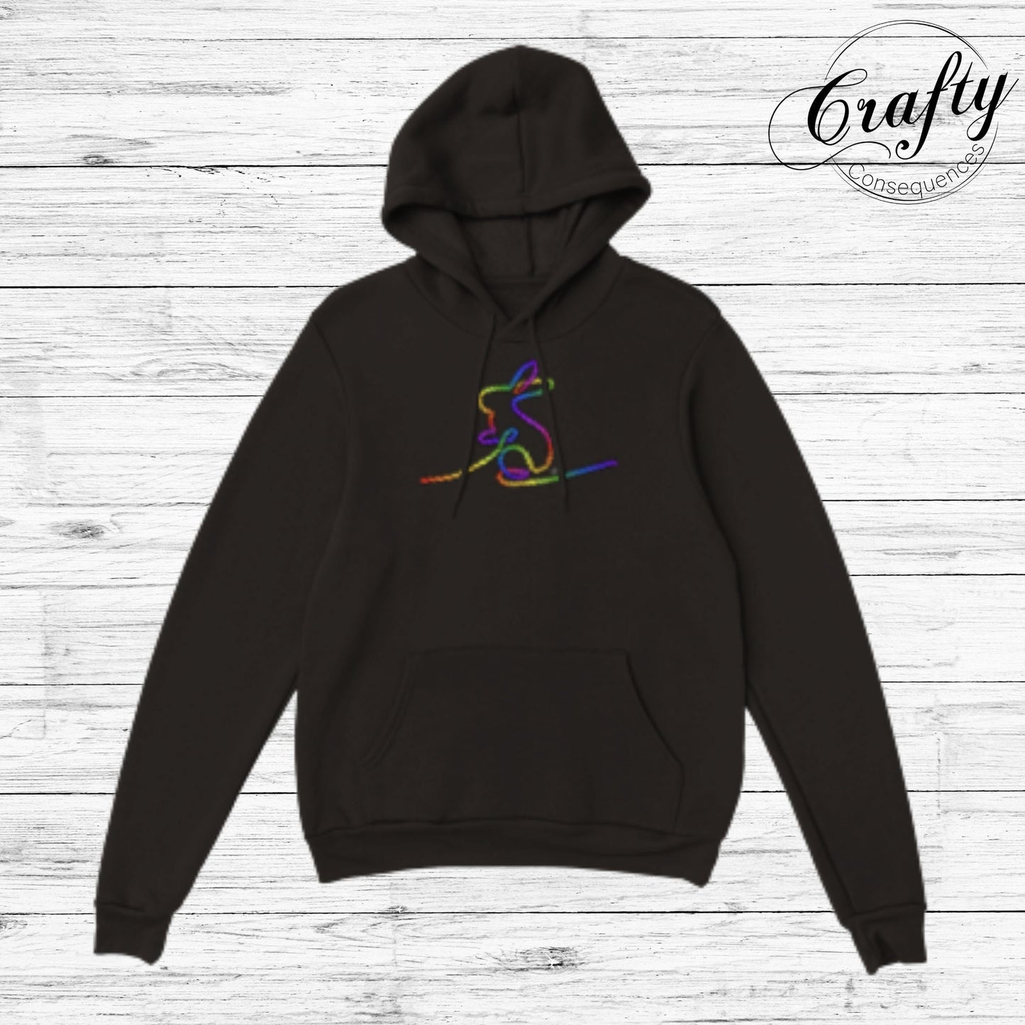 Rainbow Subtle Rope Bunny Classic Unisex Pullover Hoodie