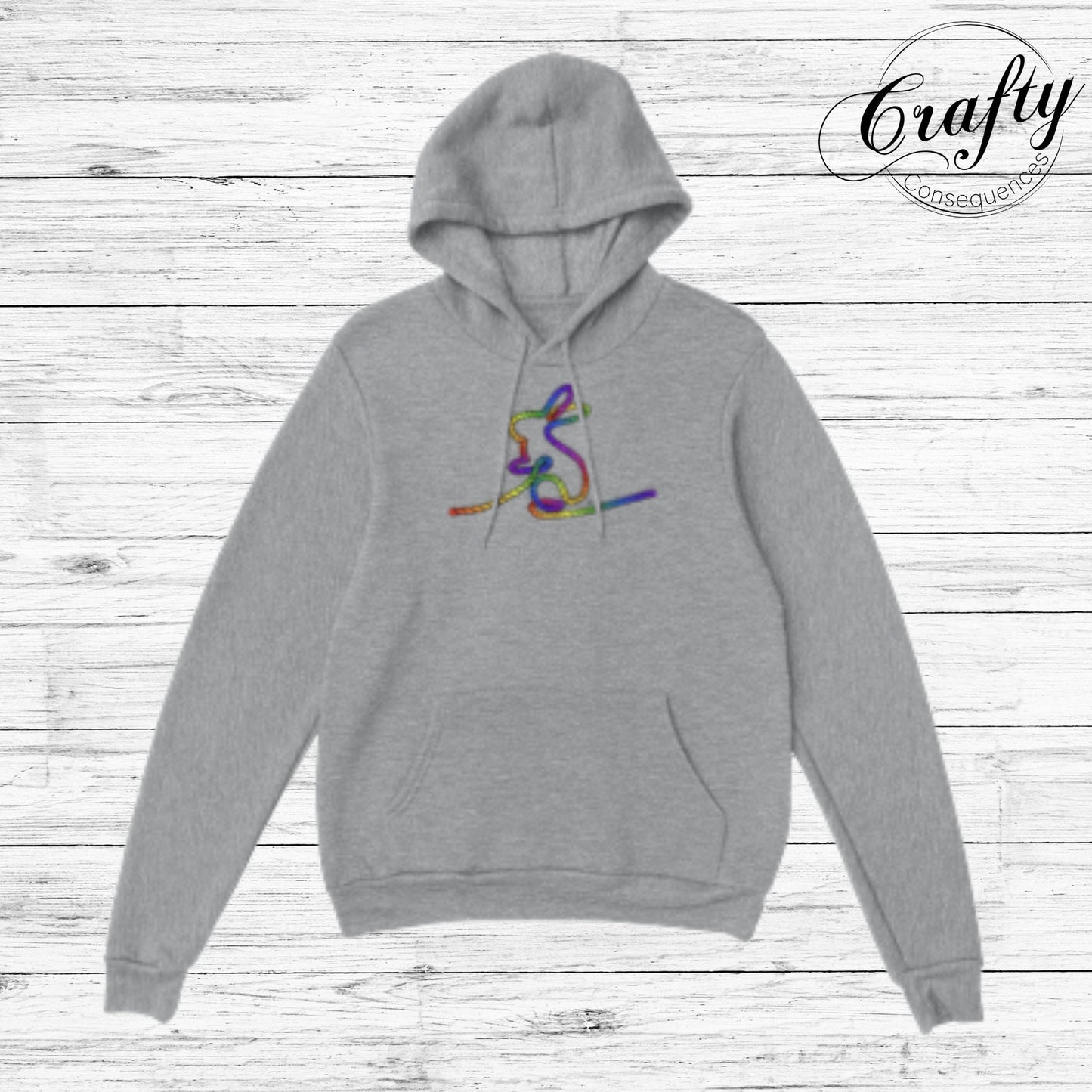 Rainbow Subtle Rope Bunny Classic Unisex Pullover Hoodie