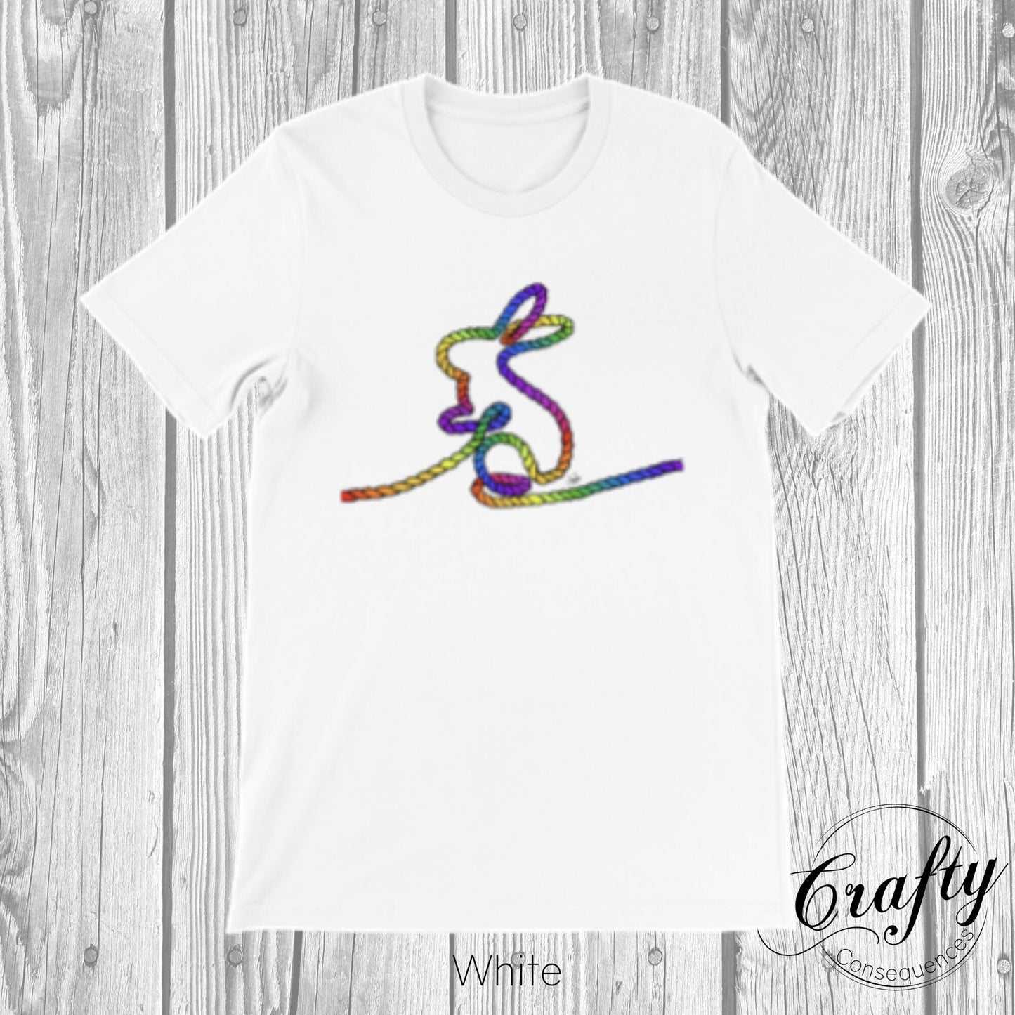 Rainbow Subtle Rope Bunny Premium Unisex Crewneck T-shirt